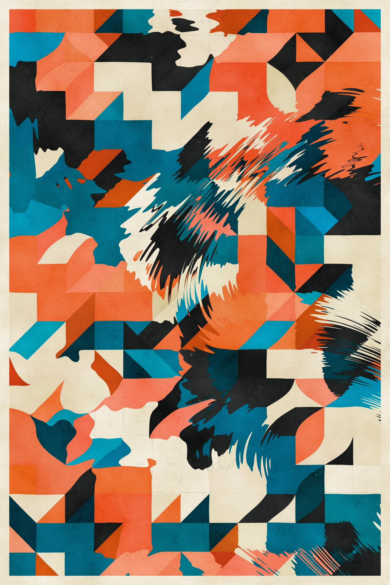 **Trichro-matic** meditates on perception.

As you explore the piece, your perception of the structure shifts. Elements change their relationships - what is out turns in; what is flat deepens. What stood adjacent now occludes.

The piece uses rhythmic color and form, displacement, and juxtaposition to create structures that invite interpretation and exploration. Some outputs challenge our depth perception conventions, while others manipulate explicit structural cues and emphasize intentional imperfections.

From this concept, the piece gets its name - Trichro-matic - denoting the ability to perceive using all three primary colors. The hyphenated "o-matic" denotes fictional machinery, hinting at the generative system supporting the piece. Both hand-selected and algorithmically-generated color palettes feature, with the latter aiming to elicit emotions akin to the former.

When you explore an output from different starting points, you understand the elements' relationships differently. In these changing interpretations, no answer is definitive. Each perspective, whether your first, your last, or someone else's, is valid.

Prints will be available for Trichro-matic owners. For more details, visit [this link](https://www.mountvitruvius.art).

Note: Renders might take longer on lower-end or mobile devices. This piece is my most technically complex release to date, relying on a custom GPU render process which can demand significant resources, even if outputs appear simple.

Finally, I dedicate this piece to my father, who suffered vision loss from a stroke in September 2023.