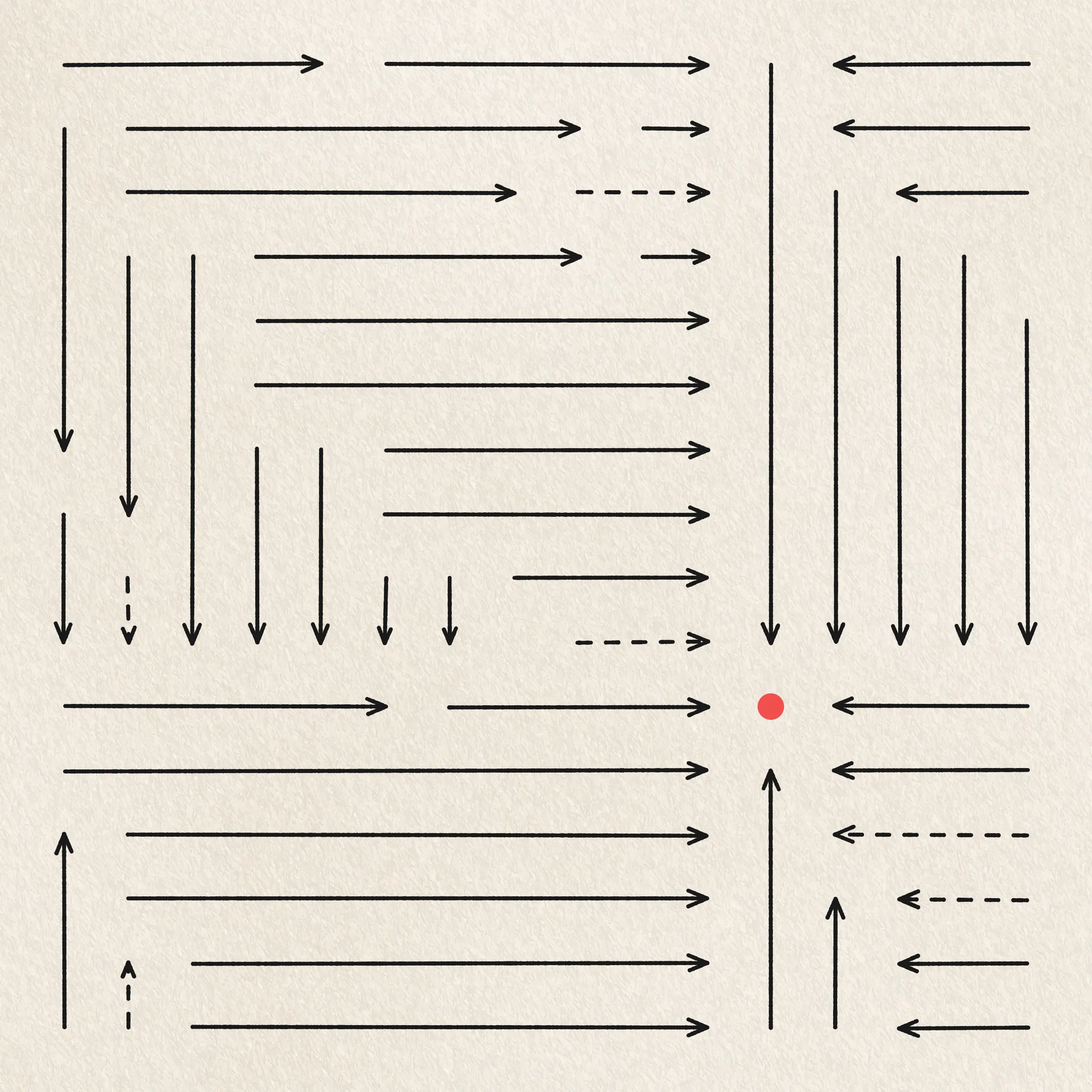 A simulation of me sketching 100 variations of the same idea. My focus and attention to detail wane with each successive drawing as boredom, frustration, and feelings of inevitability begin to sink in. By the end I find myself repeatedly asking: What's the point of it all?