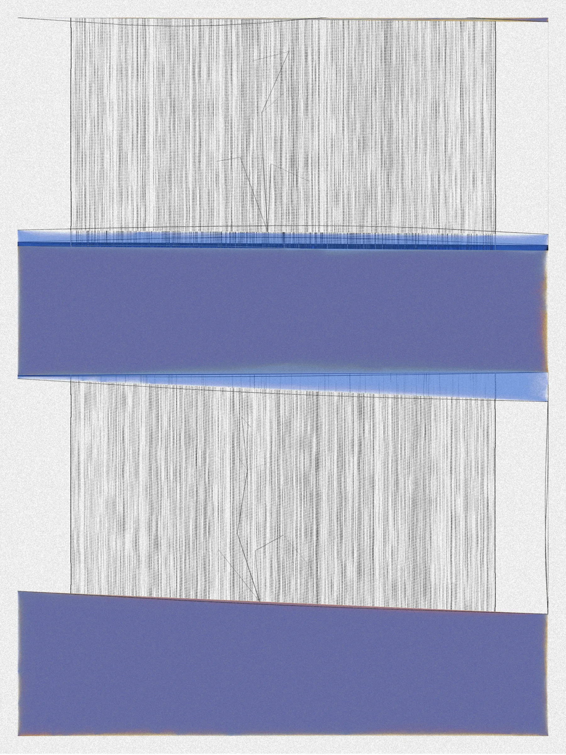 # Neural Sediments

## “Before objectivity, there was truth to nature; after the advent of objectivity came trained judgment”

Lorraine Daston, Peter Galison

Improving my decision-making process is how I would sum up my lifelong quest. Understanding yourself and the unlimited variables and actors surrounding us daily requires a radical yet utopian pursuit of objectivity.

A prerequisite to an objective observation is identifying and eliminating cognitive and observational biases.

My obsession with objectivity started as a sociology student; while studying epistemology of science and pondering the works of Emile Durkheim, Max Weber, and Karl Popper.

This quest never left me and has been a cornerstone of my artistic practice for 25 years.

“The map is not the territory” is a mainstream expression highlighting a potentially oversimplified version of reality. In this series called Neural Sediments, inspired by the works of Alberto Burri, František Kupka, and Swiss topography, I highlight the complexity of our brains and some of their biases.

Looking at one Neural Sediment will deliver you a first broad impression; however, looking at it for a longer time will yield a never-ending and much more nuanced and delicate observation. Like Alberto Burri’s Cracks series, some things not obvious to the eye become real over time. Each Neural Sediment opens itself to the viewer in a unique way. The more you look at it, the more you can decipher it. 

Like Swiss alpine glacier sediments, this material appears only after a certain amount of time and a decent amount of gravity. Burri used a special technique to envision time with cracked canvas; František Kupka, in his Katedrála painting, opens the fourth dimension by looking at the vertical lines of the glass window.

In the Neural Sediments series, I used both as an inspiration to push the viewer’s eye to search for more details and a deeper perspective.

Choosing color palettes for a long-form generative art collection is as demanding as solving technical algorithmic challenges. 

The color palettes I create result from a process I've built into my practice over time. Each palette comes from my own algorithmic selection trained on classical masterpieces.

After this first selection, each set of colors used in a Neural Sediment is re-arranged to be linked with endangered ecosystems such as dark blue waters, peach salmons, rare botanic species, or volcanos.

Like Josef Albers, who highlighted the instability and deceptiveness of colors, my color sets are here to reinforce the question of objectivity in the art world and life in general.

Looking at its overall structure, each Neural Sediment evokes a brutalist architecture. 

Prioritizing function over form, each Neural Sediment aims to be used as a tool to rediscover oneself, free from the cognitive constraints we put on ourselves and the world around us.

PS: From a technical point of view, Neural Sediments require some heavy calculations, considering the very large number of intersections to compute prior to rendering.

PPS: Pressing the letter “i” on your keyboard will generate a high resolution export for a large scale and print friendly format.