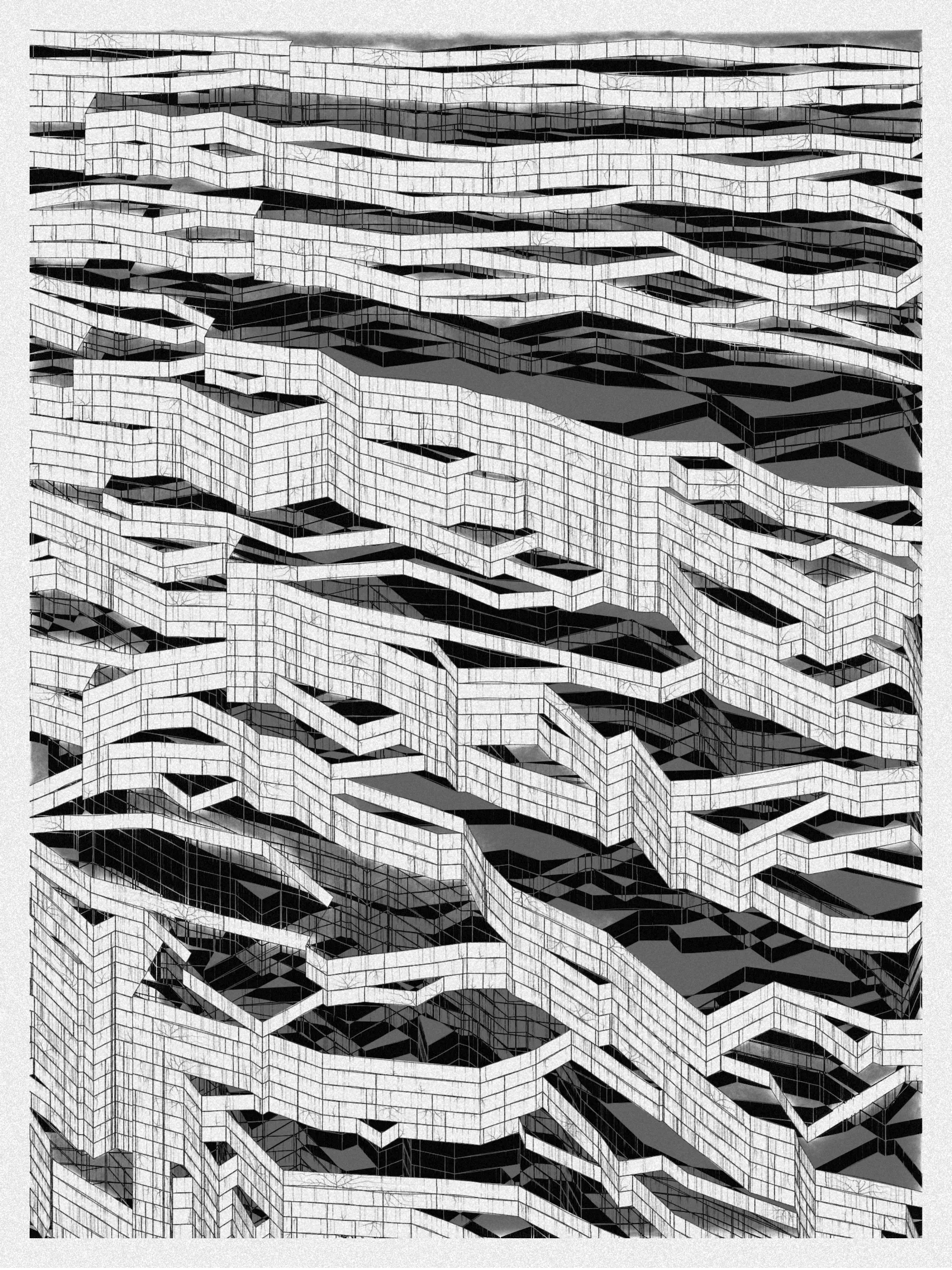 # Neural Sediments

## “Before objectivity, there was truth to nature; after the advent of objectivity came trained judgment”

Lorraine Daston, Peter Galison

Improving my decision-making process is how I would sum up my lifelong quest. Understanding yourself and the unlimited variables and actors surrounding us daily requires a radical yet utopian pursuit of objectivity.

A prerequisite to an objective observation is identifying and eliminating cognitive and observational biases.

My obsession with objectivity started as a sociology student; while studying epistemology of science and pondering the works of Emile Durkheim, Max Weber, and Karl Popper.

This quest never left me and has been a cornerstone of my artistic practice for 25 years.

“The map is not the territory” is a mainstream expression highlighting a potentially oversimplified version of reality. In this series called Neural Sediments, inspired by the works of Alberto Burri, František Kupka, and Swiss topography, I highlight the complexity of our brains and some of their biases.

Looking at one Neural Sediment will deliver you a first broad impression; however, looking at it for a longer time will yield a never-ending and much more nuanced and delicate observation. Like Alberto Burri’s Cracks series, some things not obvious to the eye become real over time. Each Neural Sediment opens itself to the viewer in a unique way. The more you look at it, the more you can decipher it. 

Like Swiss alpine glacier sediments, this material appears only after a certain amount of time and a decent amount of gravity. Burri used a special technique to envision time with cracked canvas; František Kupka, in his Katedrála painting, opens the fourth dimension by looking at the vertical lines of the glass window.

In the Neural Sediments series, I used both as an inspiration to push the viewer’s eye to search for more details and a deeper perspective.

Choosing color palettes for a long-form generative art collection is as demanding as solving technical algorithmic challenges. 

The color palettes I create result from a process I've built into my practice over time. Each palette comes from my own algorithmic selection trained on classical masterpieces.

After this first selection, each set of colors used in a Neural Sediment is re-arranged to be linked with endangered ecosystems such as dark blue waters, peach salmons, rare botanic species, or volcanos.

Like Josef Albers, who highlighted the instability and deceptiveness of colors, my color sets are here to reinforce the question of objectivity in the art world and life in general.

Looking at its overall structure, each Neural Sediment evokes a brutalist architecture. 

Prioritizing function over form, each Neural Sediment aims to be used as a tool to rediscover oneself, free from the cognitive constraints we put on ourselves and the world around us.

PS: From a technical point of view, Neural Sediments require some heavy calculations, considering the very large number of intersections to compute prior to rendering.

PPS: Pressing the letter “i” on your keyboard will generate a high resolution export for a large scale and print friendly format.