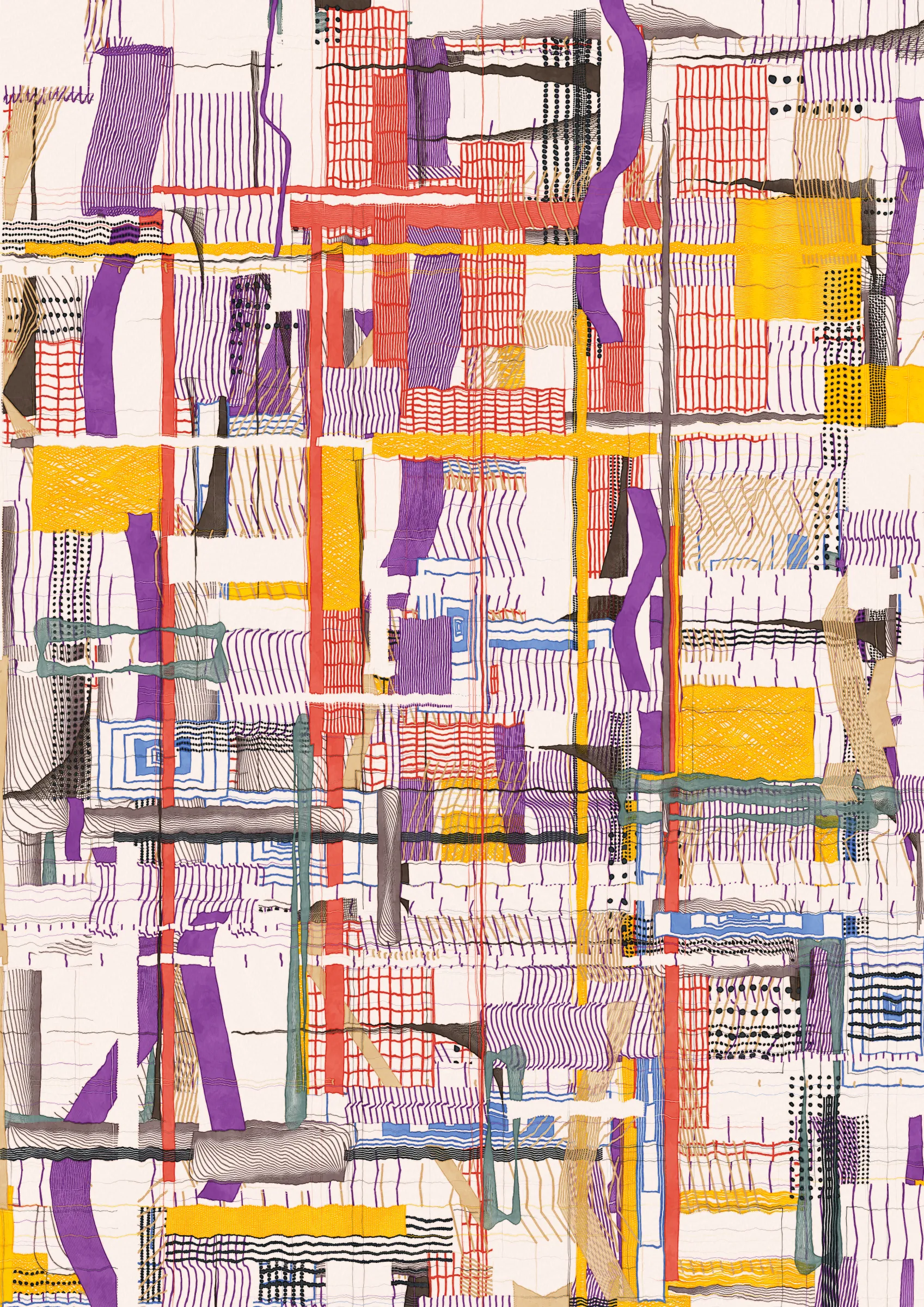 **Nära explores the connections that make us human.**

Nära (close or near in Swedish) is a celebration of friendships and relationships throughout our lives. How some of them are small, fleeting and ephemeral while a select few become lifelong bonds. The work examines the intricate graphs that are formed by these connections. Graphs are all around us and have existed for as long as we have been human. From early settlements of hunter-gatherers and nomadic tribes to the internet of today. It's all graphs.

Nära allows the viewer to explore and experience these graphs as a metaphor for the organic, organised chaos that is life. Shapes connect from one node in a graph to the next, sometimes spilling over, doubling down and creating layers of intricacy. Imperfection is embraced and Nära exposes the chaotic and unpredictable elements of life. 

The artistic vision of Nära is to highlight and expose graphs in a tactile manner that allows the viewer to see the whole graph, but also engage with the details and texture.  In doing this, Nära attempts to bring a novel contribution by pushing the boundaries of graph representation and introducing an emotional dimension to this oftentimes rigid and scientific discipline. By treating graphs as a metaphor for relationships in life, they become an integral part of the concept and an important artistic tool. 

Nära takes inspiration from the De Stijl movement in reducing the world into a deliberate expression in its smallest form and builds upon the use of shapes imbued with meaning in the works of Hilma af Klint. These ideas are expanded on by accepting that what is deliberate must also relinquish some control through the pseudo-randomness of generative art. This invites reflection on the balance of control and chance in our lives. 

_Through Nära, you are invited to reflect on the connections in your own life and on the significance of the relationships that define us as human beings._ 

To interact with the script:
- Press 's' to save.
- Add the following to the URL:
  - pd=x, where x is a number to control the resolution via pixel density (useful for rendering high resolution stills)
  - rs=x, where x is a number to enable and control the rendering buildup animation.