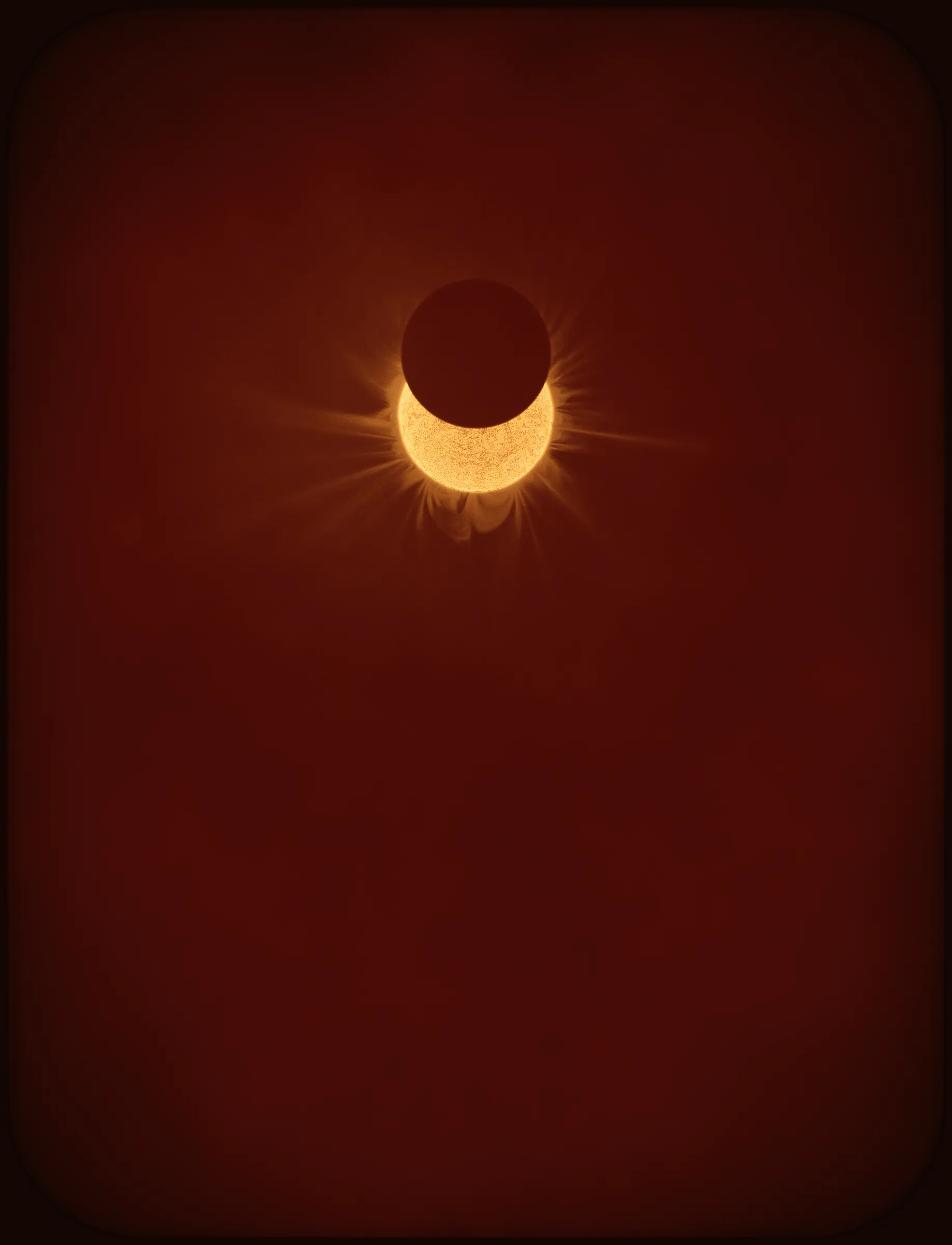 Solar Transits is a procedural exploration of the origins of astrophotography. Each image in this series depicts a randomly generated astronomical event but viewed through the lens of mid-to-late 19th century image capture techniques. The collection features a variety of rare alignments of stars, planets and moons, and are rendered in the spirit of the daguerreotype.

In June of 2012, I took a trip to Minneapolis to speak at the Eyeo Festival. Venus was going to transit while I was there. I was curious. I had not seen a transit before. At 5:09 pm on June 5th, a nearly imperceptible black circle began its march across the sun. Were it not a predicted mathematical certainty, it is doubtful anyone would have noticed. For six minutes, the light from the sun was 0.087% dimmer.

It is a significant thing to see an object silhouetted against the sun. We are so accustom to seeing our perfect circle of pure light that we can't help but to celebrate the occasions where something blocks the view. I still feel a little more excitement when a slight shadow shoots across the landscape on a cloudless day, the source being an extremely rare transit of a commercial jet liner.

Exponentially more rare is the planetary transit. When Venus hangs on the horizon, glowing against the night sky, it is all too easy to think it another star. Only when it is viewed in silhouette can its position in our universe be fully appreciated: orbitally locked like us, and forever drawing it's path around the sun. That tiny black circle effected me in a big way. The scale of the cosmos shifted into perspective. That doesn’t happen often. I was incredibly moved. It was an experience I will never forget. This project is an homage to that strange once-in-a-lifetime event.

As it turns out, I was very lucky to have seen it at all. In the time since my birth in 1972, a Venus transit has only happened twice. The 1st time was in 2004 but I lived in a part of the world where it was not visible. The 2nd time was in 2012. Unless I live to be 145 years old, there won’t be a 3rd time. There are a couple silver linings: the Great American solar eclipse is on April 8 2024, and Mercury will transit in 2032.

The first 10 sales will have the option to purchase their output in the form of a framed daguerreotype.