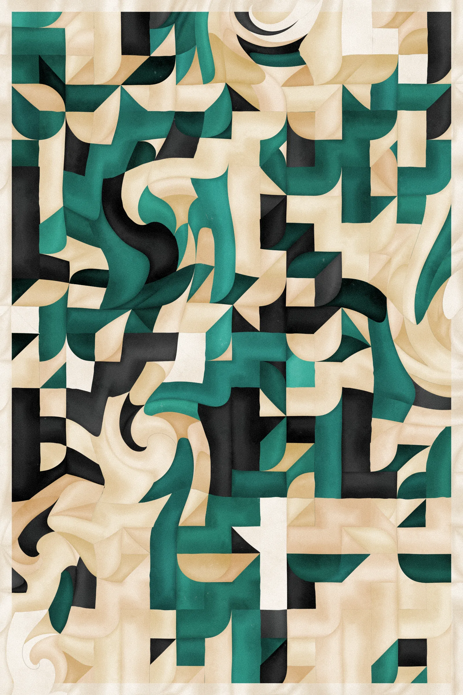 **Trichro-matic** meditates on perception.

As you explore the piece, your perception of the structure shifts. Elements change their relationships - what is out turns in; what is flat deepens. What stood adjacent now occludes.

The piece uses rhythmic color and form, displacement, and juxtaposition to create structures that invite interpretation and exploration. Some outputs challenge our depth perception conventions, while others manipulate explicit structural cues and emphasize intentional imperfections.

From this concept, the piece gets its name - Trichro-matic - denoting the ability to perceive using all three primary colors. The hyphenated "o-matic" denotes fictional machinery, hinting at the generative system supporting the piece. Both hand-selected and algorithmically-generated color palettes feature, with the latter aiming to elicit emotions akin to the former.

When you explore an output from different starting points, you understand the elements' relationships differently. In these changing interpretations, no answer is definitive. Each perspective, whether your first, your last, or someone else's, is valid.

Prints will be available for Trichro-matic owners. For more details, visit [this link](https://www.mountvitruvius.art).

Note: Renders might take longer on lower-end or mobile devices. This piece is my most technically complex release to date, relying on a custom GPU render process which can demand significant resources, even if outputs appear simple.

Finally, I dedicate this piece to my father, who suffered vision loss from a stroke in September 2023.