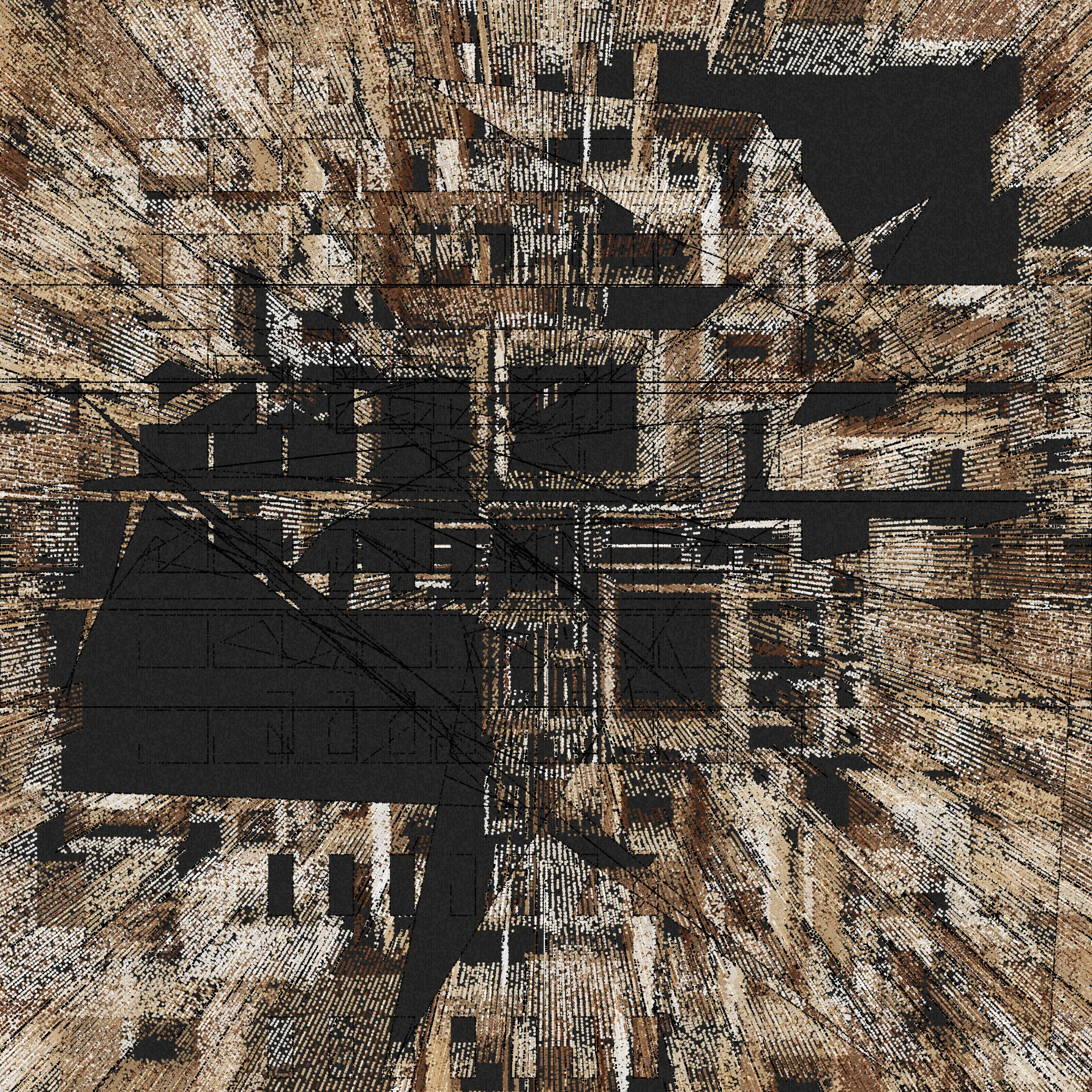 Structures is an abstract generative art project drawn entirely with dots.

About project development:

*In generative art, I like to experiment and test sometimes improbable things (which was the case for this project).*

*Structures is a very special project that was born from this experimentation, in this case, the merger of two discrete projects I was working on.*

*When I was working on the first version of Structures, even after a long development I was not completely satisfied with the result, and ended up putting the project aside to try to find a way to finish sometime in the future.*

*I then started another, more abstract, project (with various shapes, triangles, circles, grids of rectangles, etc.), that really had nothing obvious in common with Structures. But, ultimately, this project too, alone, was not enough.*

*And then one day I wondered how these projects might inform each other, and worked to make Structures more abstract. I honestly had no expectations of success, but nevertheless worked to merge the codes of the discrete projects just to see what it would yield.*

*I was pleasantly surprised by the result, and then continued to iterate this new hybrid version until finally arriving with what you see here.*

Each variation generated by Structures is drawn using only dots. It is the complex algorithm of the project that determines the position, size, color, etc. of each dot through approximately 1,500,000 to 40,000,000 random decisions based on the hash of the mint and draws approximately 350,000 to 10,000,000 dots based on these random decisions.

In live mode:
- click during the animation = animation pause
- click at the end of the animation = display of the number of dots drawn

Made with ❤️, code and p5js.