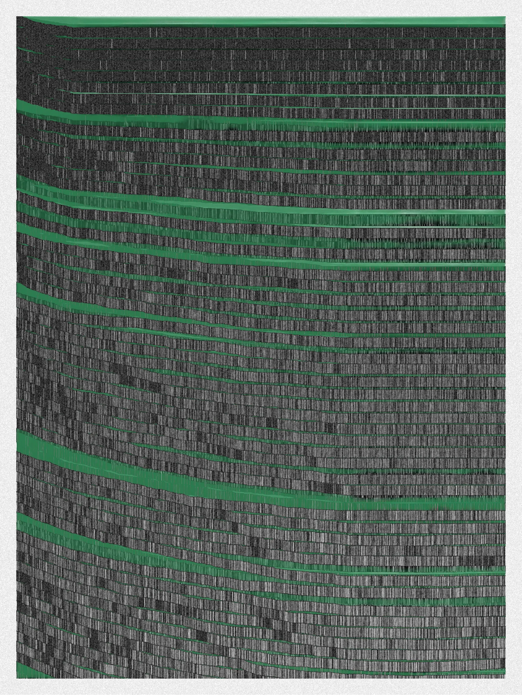 # Neural Sediments

## “Before objectivity, there was truth to nature; after the advent of objectivity came trained judgment”

Lorraine Daston, Peter Galison

Improving my decision-making process is how I would sum up my lifelong quest. Understanding yourself and the unlimited variables and actors surrounding us daily requires a radical yet utopian pursuit of objectivity.

A prerequisite to an objective observation is identifying and eliminating cognitive and observational biases.

My obsession with objectivity started as a sociology student; while studying epistemology of science and pondering the works of Emile Durkheim, Max Weber, and Karl Popper.

This quest never left me and has been a cornerstone of my artistic practice for 25 years.

“The map is not the territory” is a mainstream expression highlighting a potentially oversimplified version of reality. In this series called Neural Sediments, inspired by the works of Alberto Burri, František Kupka, and Swiss topography, I highlight the complexity of our brains and some of their biases.

Looking at one Neural Sediment will deliver you a first broad impression; however, looking at it for a longer time will yield a never-ending and much more nuanced and delicate observation. Like Alberto Burri’s Cracks series, some things not obvious to the eye become real over time. Each Neural Sediment opens itself to the viewer in a unique way. The more you look at it, the more you can decipher it. 

Like Swiss alpine glacier sediments, this material appears only after a certain amount of time and a decent amount of gravity. Burri used a special technique to envision time with cracked canvas; František Kupka, in his Katedrála painting, opens the fourth dimension by looking at the vertical lines of the glass window.

In the Neural Sediments series, I used both as an inspiration to push the viewer’s eye to search for more details and a deeper perspective.

Choosing color palettes for a long-form generative art collection is as demanding as solving technical algorithmic challenges. 

The color palettes I create result from a process I've built into my practice over time. Each palette comes from my own algorithmic selection trained on classical masterpieces.

After this first selection, each set of colors used in a Neural Sediment is re-arranged to be linked with endangered ecosystems such as dark blue waters, peach salmons, rare botanic species, or volcanos.

Like Josef Albers, who highlighted the instability and deceptiveness of colors, my color sets are here to reinforce the question of objectivity in the art world and life in general.

Looking at its overall structure, each Neural Sediment evokes a brutalist architecture. 

Prioritizing function over form, each Neural Sediment aims to be used as a tool to rediscover oneself, free from the cognitive constraints we put on ourselves and the world around us.

PS: From a technical point of view, Neural Sediments require some heavy calculations, considering the very large number of intersections to compute prior to rendering.

PPS: Pressing the letter “i” on your keyboard will generate a high resolution export for a large scale and print friendly format.