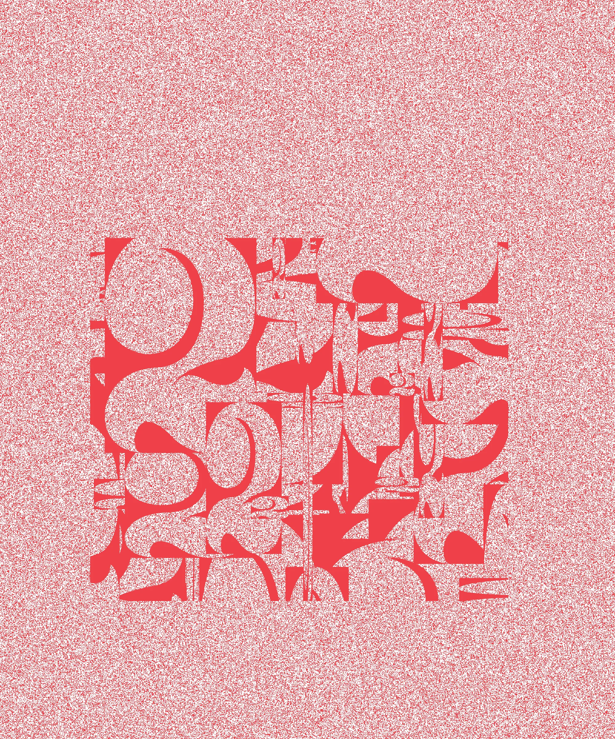 When I was working in graphic design and immersed in typography, I spent a year and a half designing this “2”. A personal obsession, I drew and redrew it hundreds of times until I felt it reached the perfect form in balance, weight, and drama.

This generative series revisits my captivation with this character object, using the algorithm as a tool for continued obsession and exploration. I want people to experience this collection and never see a “2” in the same way again. I also want to remind viewers that exquisiteness can exist in any mundane thing.

My background in graphic design and typography is ingrained in how I think. Regardless of medium, I have always been a designer of iteration, exhaustively trialing possibilities within a set of constraints to uncover the best way, or the most ways. Twos takes a “perfected” form and puts it to a further test. Different outputs situate the form in different contexts, look at it askew, or emphasize isolated parts of it for endless results.

The texture within the collection is inspired by low resolution effects (pixelation) and textures that arise from analog printmaking techniques and pen lines. It blends the hand-drawn nature of my original “2” with the power of obsessive exploration only possible with computer generative iteration. Layers of tiny squares, under and above the characters, are used to mimic the texture of a pen or a stamp. Found in much of my work, these “visible pixels” represent the physical module upon which digital art is created - and by calling back to pixel art, act as a reminder that code is still a craft, and the generated image isn’t far from the artist’s hand.

Beyond the beauty of the form, the number two is a special quantity because it implies possibilities beyond itself. A system containing zero or one elements is inert. Two creates an interaction, a dyad, and implies the possibility of more than two – an expanding system. In computer programming, this is expressed as the "zero, one, infinity" rule. The two represents a potentially endless continuation.

Each feature in the collection represents either the analog or the digital journey of this character. Some compositions render each symbol as linework, reminiscent of its earliest hand drawn form. Others render it as the solid numeral, completed after its long journey of iteration. Some compositions are gridded, others are organic and loose. Some are contained by a frame, others are open and unrestrained.

Color enters a few outputs: the mark of new technological tools like the first colored ink in printing, or the move from black and white to digital screens. The brightest hues used depend on light emittance of the screen and wouldn’t translate exactly when printed in standard inks. But in a further application of constraint, most outputs are neutral in color, keeping the focus on the formal obsession with this small, beautiful character.