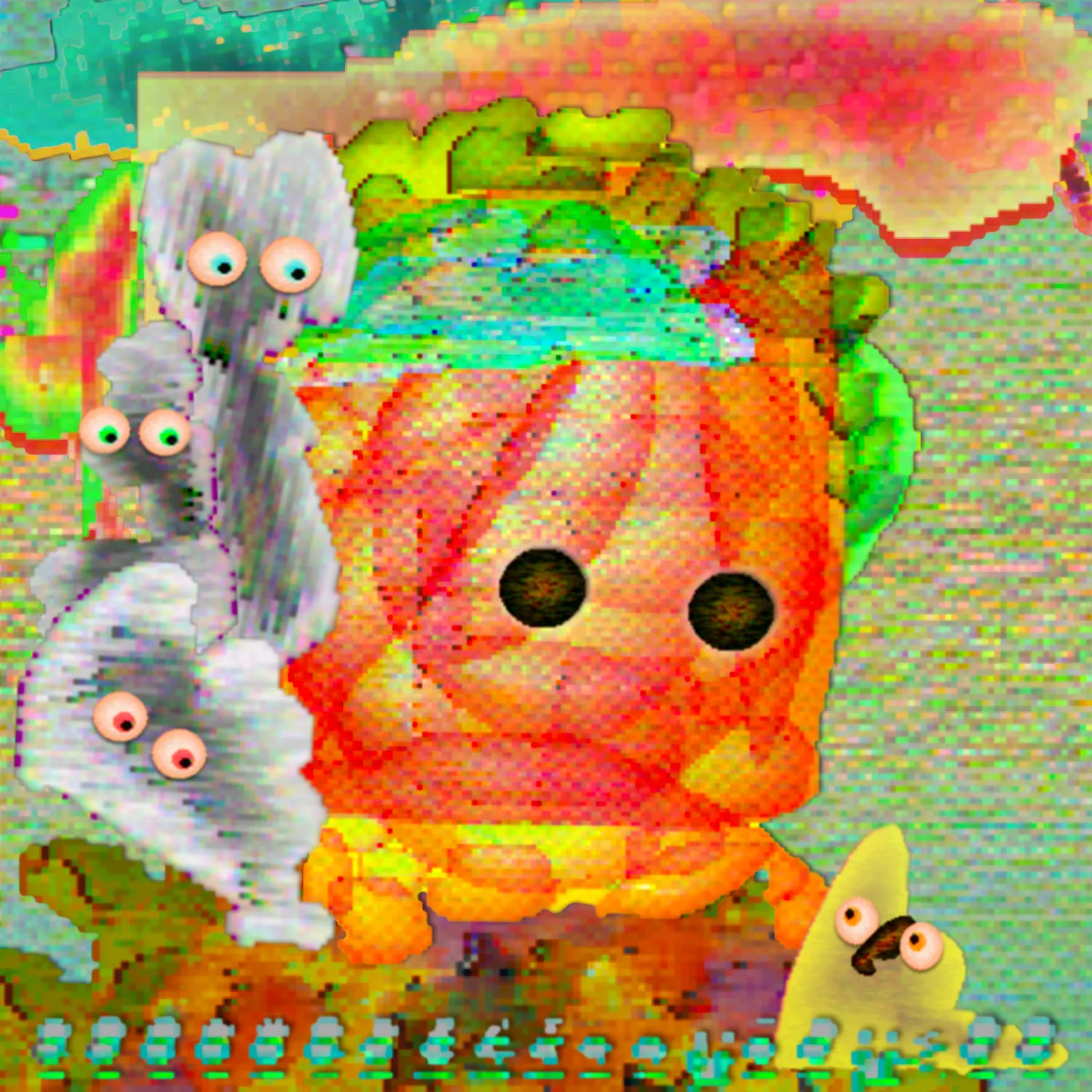 699 portraits from the year 2600 A.D. as retold by time traveler, kuujeb sharo. created from memory on an emulated amiga 1200 using digipaint v.III