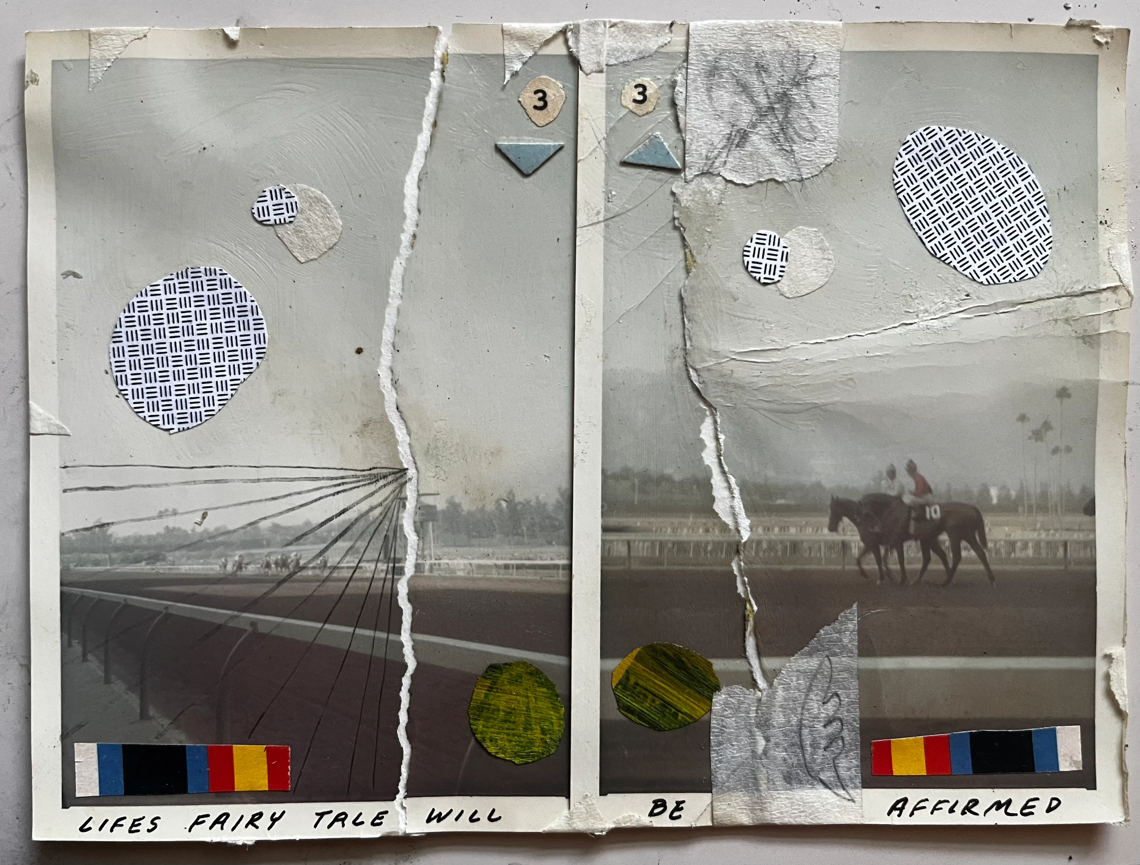 Personal curated photos from collection, mixed paper, carbon, glue, tape, ink.
6.85 inches long x 5 inches tall.
Signed on verso with txn.
Shipped in artists frame.

Available for first auction winner.

If either work is sold on secondary, please make the appropriate transfers with both physical and crypt0.

Please act accordingly with:

▀██▀─▄███▄─▀██─██▀██▀▀█
─██─███─███─██─██─██▄█
─██─▀██▄██▀─▀█▄█▀─██▀█
▄██▄▄█▀▀▀─────▀──▄██▄▄█  