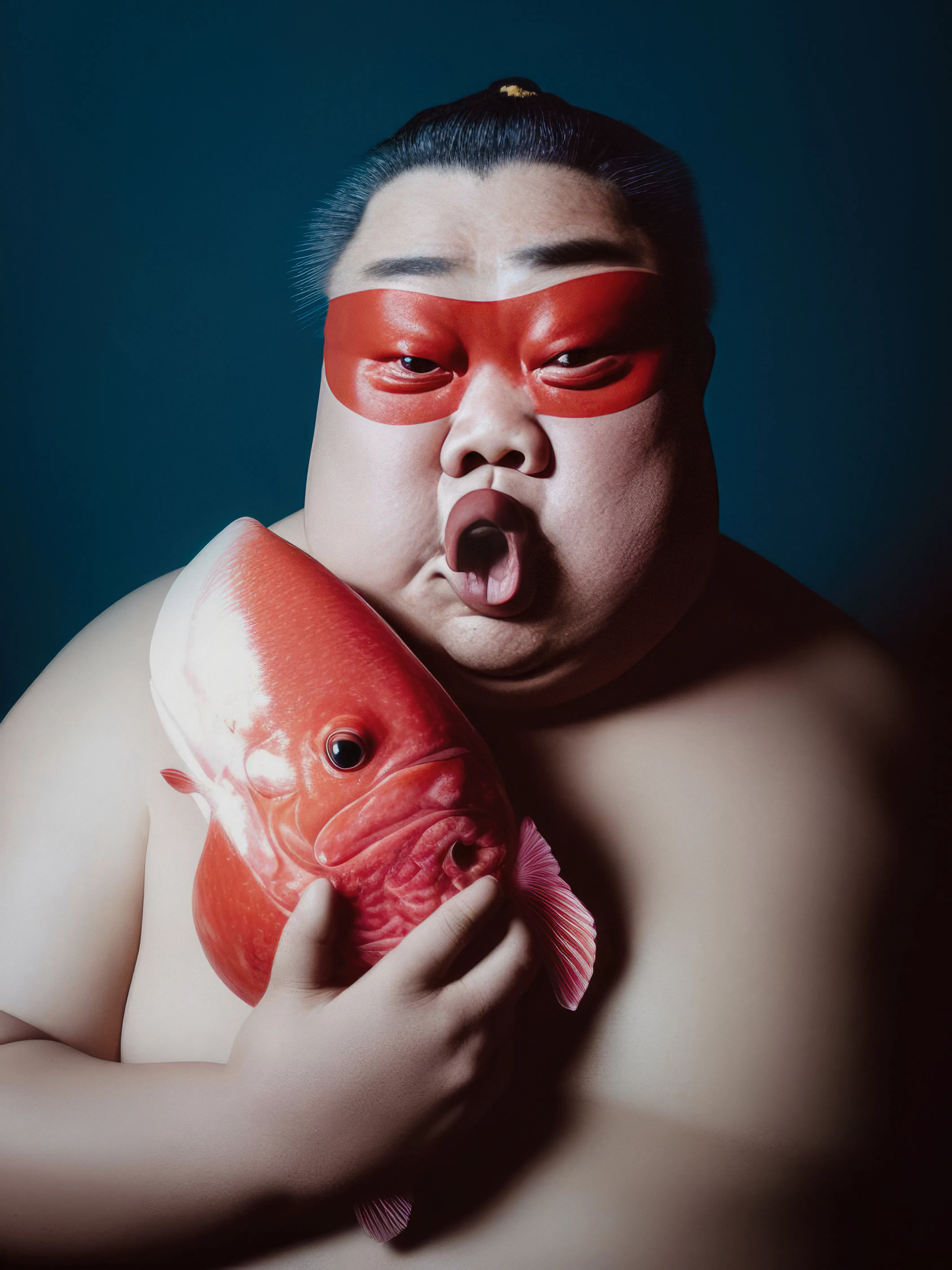 RNDM works: Omus with fish.

All work copyright Peter Nitsch 2023. Owner of this work may display for private or public use. No other rights are granted.