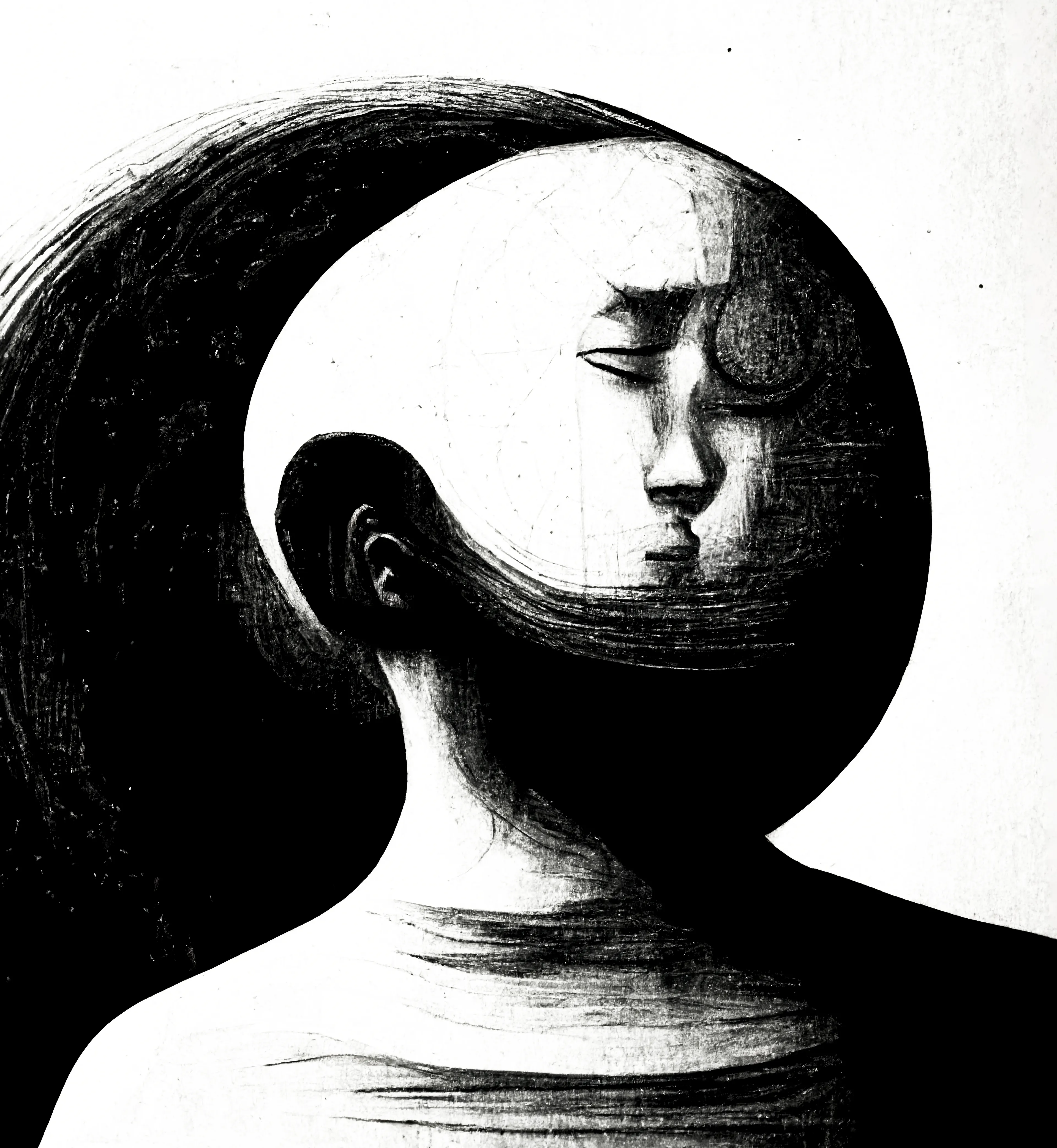 Digital painting generated with Midjourney (Artificial Intelligence) and post produced in Photoshop by The Black Void - 2024

6386 × 6933 px

"The void is a mouth crying to be filled, a blank mind aching for thought, a cavity desperate for shape"