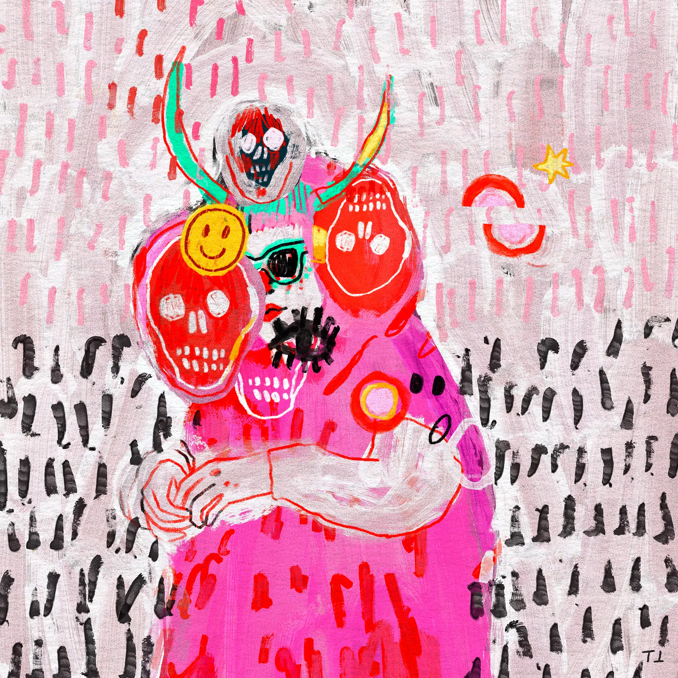 intrusive thoughts v2  
2350px x 2350px  
digital paint studies by tiffatronn, 2023