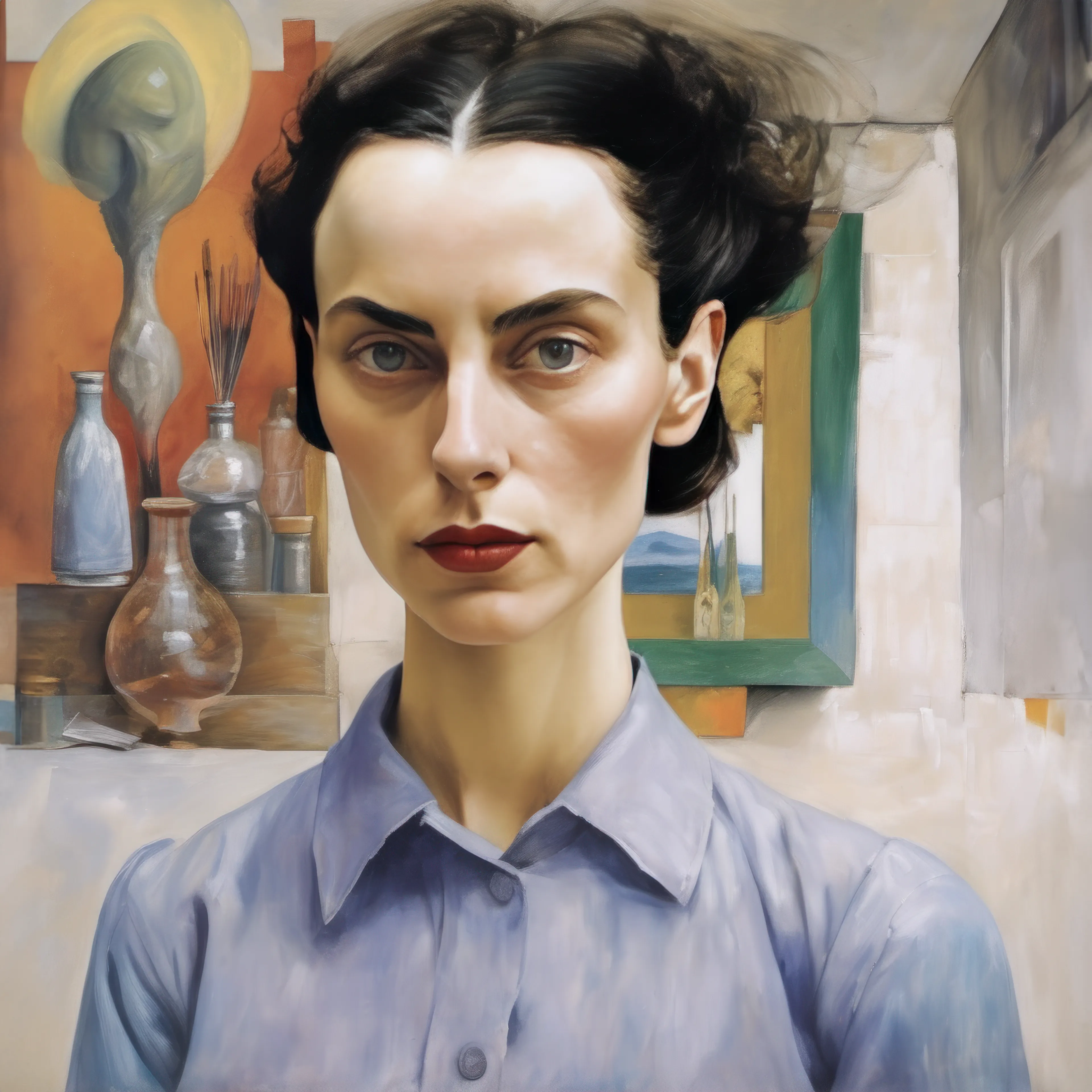 "Artists as Muse" is a reflection on the interplay between creation and creator, reality and imagination, and an exploration of the role of women in art history. In this series, I employ AI as a creative collaborator to “paint” vivid self-portraits of imagined female artists from different eras, at different points in their careers, each with their own unique artistic style.

Rather being the subject of the male gaze, these women artists are their own muse. These portraits are a gateway into alternate art histories, a contemplation of the multifaceted nature of self, and an exploration of the standards of beauty and femininity embedded within capitalist paradigms. 

Art history is not a monolithic entity, but a tapestry woven from countless threads. This series seeks to expand our understanding of this tapestry by inviting us to envision what could have been.