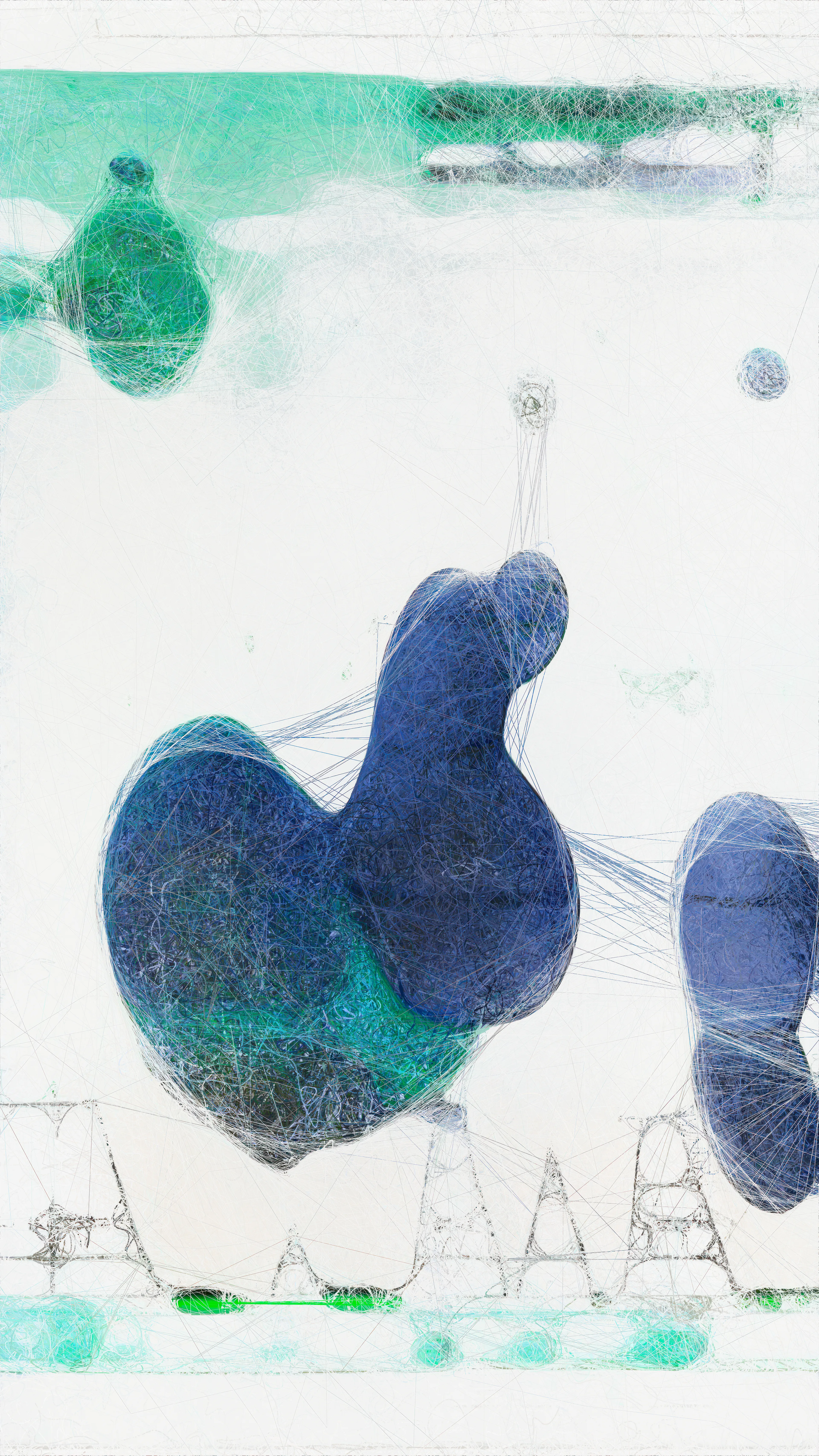 “Unsupervised — Machine Hallucinations — MoMA Dreams” is a series of algorithmic AI data paintings showcasing Refik Anadol’s unique collaboration with machine learning at the intersection of technology and aesthetics. Each image in the series displays a cluster of chosen “dream sequences,” as the artist goes through serendipitous allusions to modern visual expressions in the machine-mind.