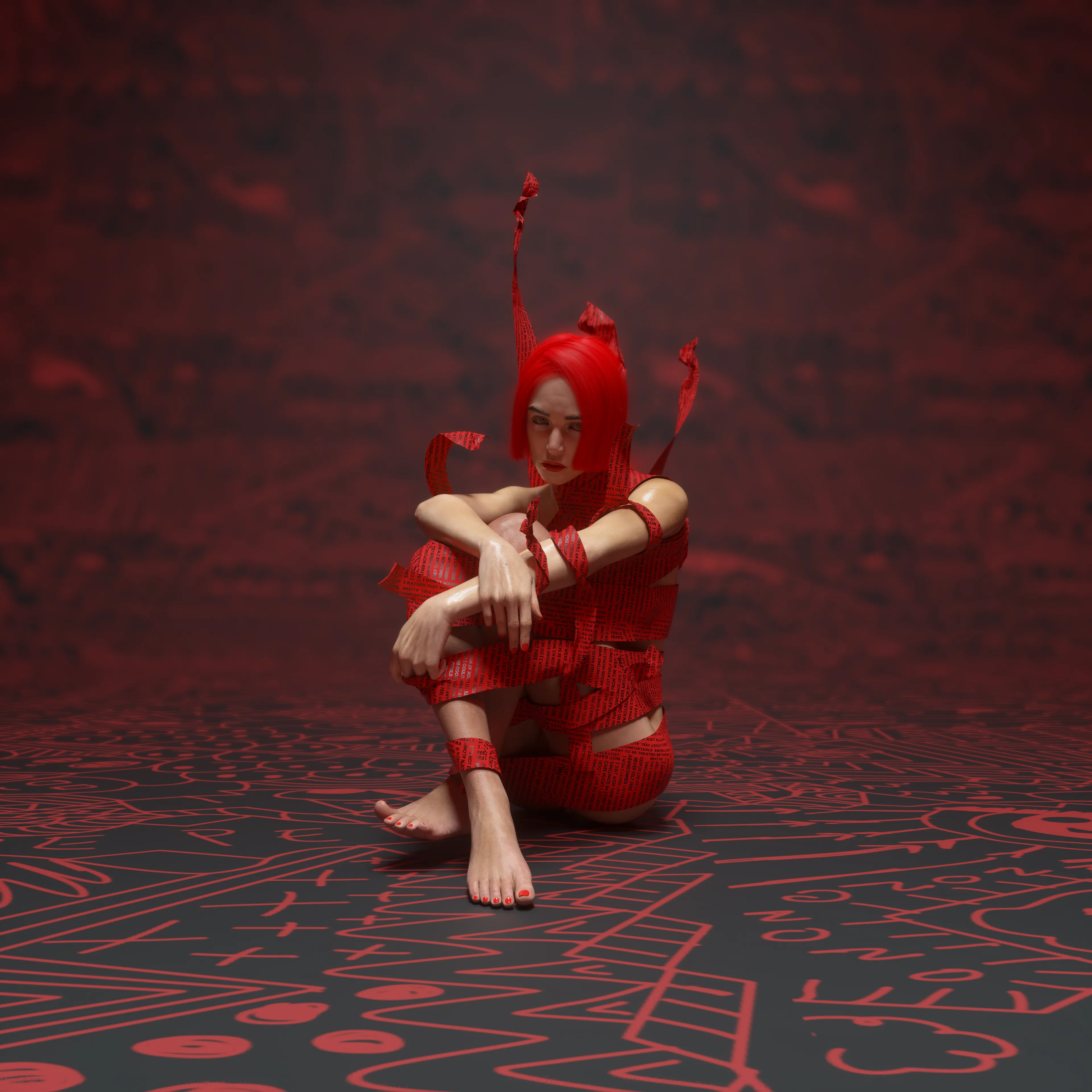 My insecurities could eat me alive, One more day I struggle to survive.

Living with every insecurity in my head, I might be a warrior but still afraid.

Thank you everyone who trusted me enough to share their deepest insecurities and allowed me to put them in my artwork.

Resolution - 5096 x 5096