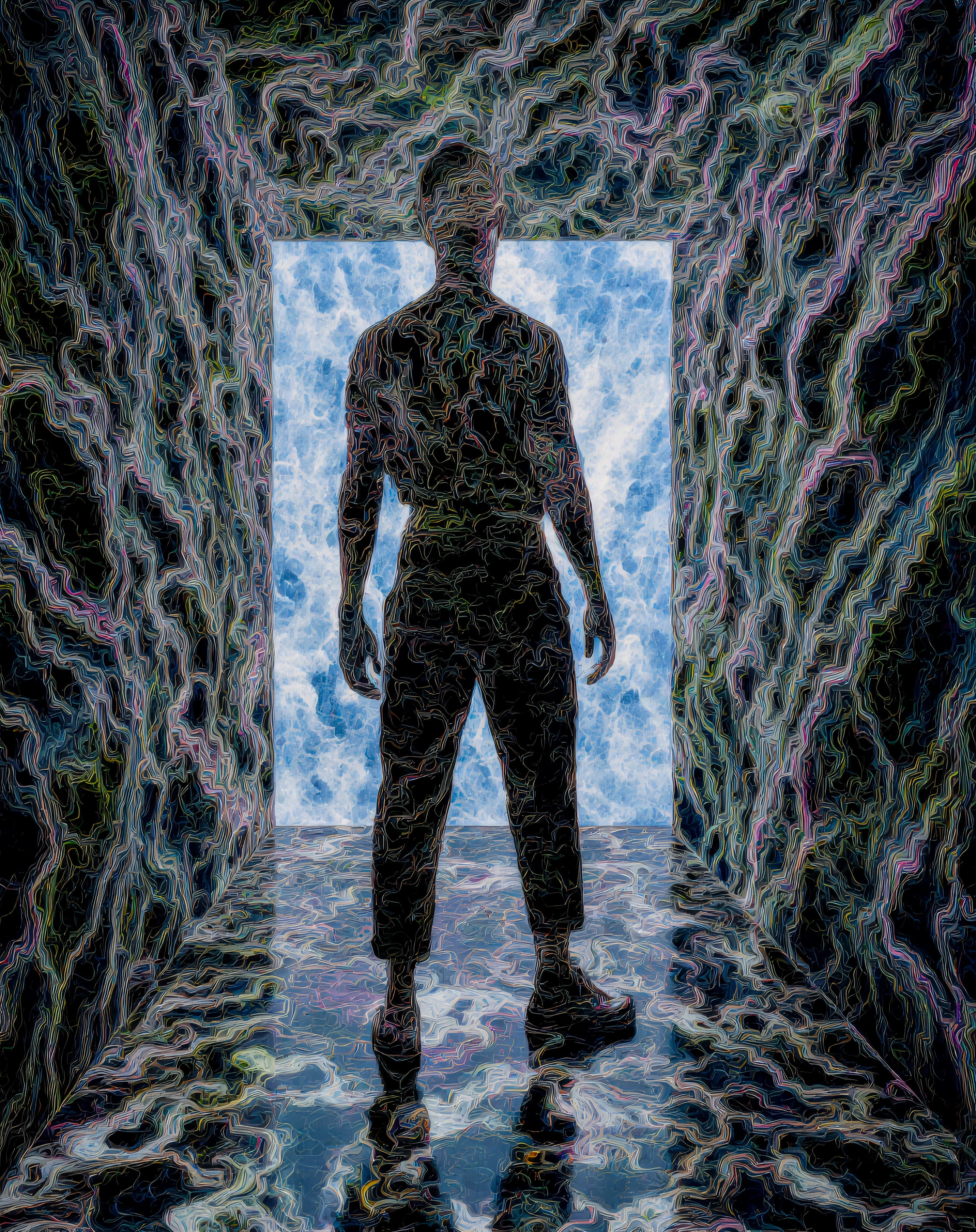 What do you become when your world collapses? TRANSDIMENSIONAL TRIPPERS is 500 answers: characters caught between states, solid forms becoming liquid consciousness, reality bending around those brave enough to transform. Every piece is a mirror. Step through the portal. The collection comments on crypto speculation, social media toxicity, and the search for meaning, rendered in MLOW's drippy digital alchemy aesthetic.