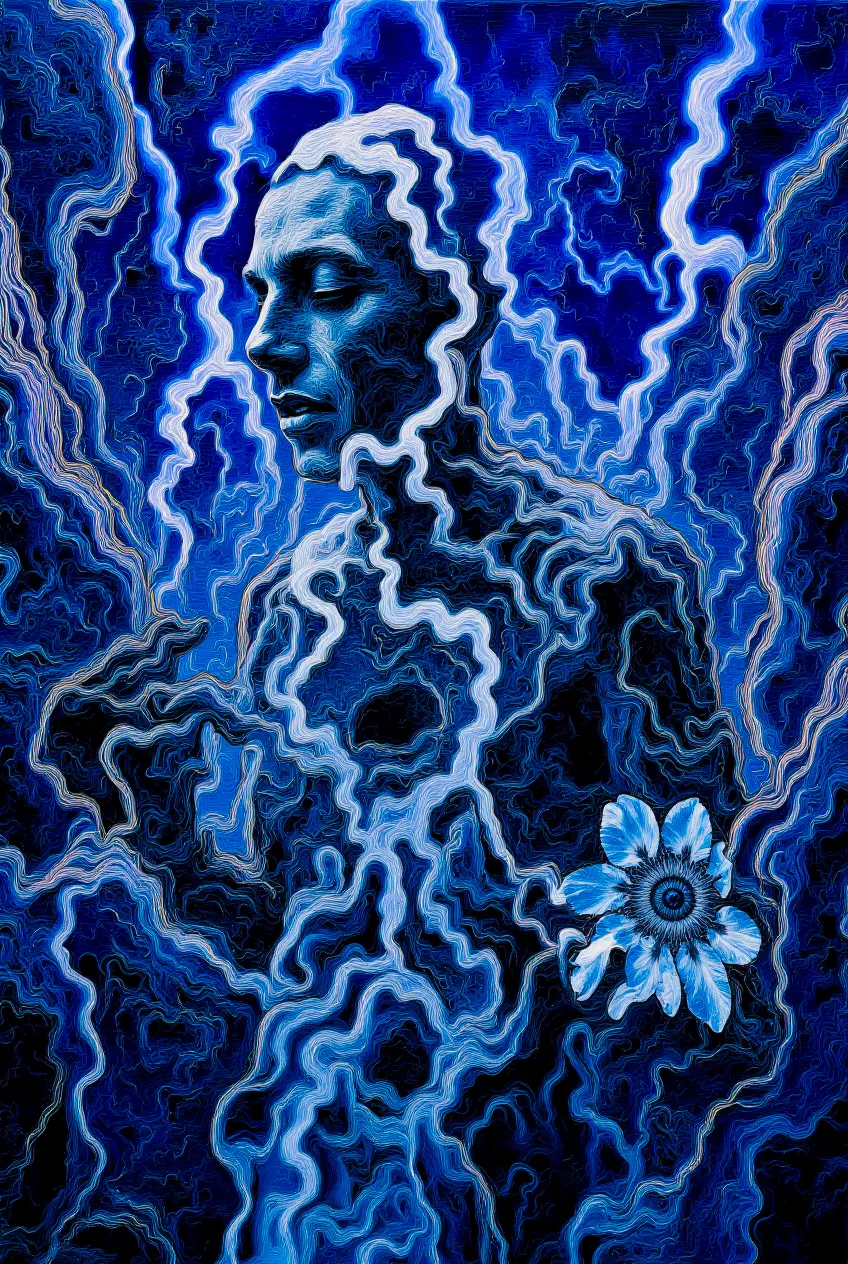 What do you become when your world collapses? TRANSDIMENSIONAL TRIPPERS is 500 answers: characters caught between states, solid forms becoming liquid consciousness, reality bending around those brave enough to transform. Every piece is a mirror. Step through the portal. The collection comments on crypto speculation, social media toxicity, and the search for meaning, rendered in MLOW's drippy digital alchemy aesthetic.