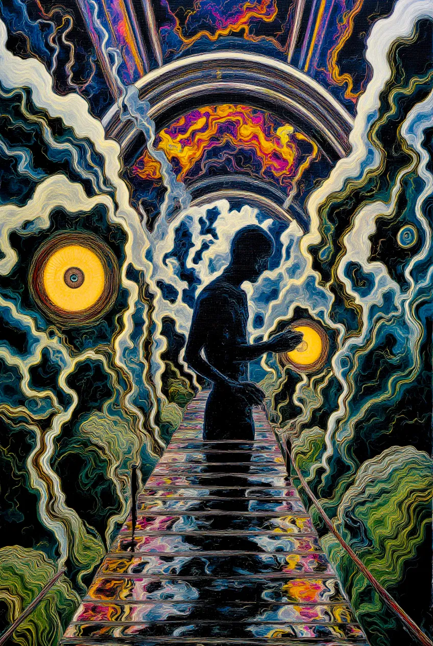 What do you become when your world collapses? TRANSDIMENSIONAL TRIPPERS is 500 answers: characters caught between states, solid forms becoming liquid consciousness, reality bending around those brave enough to transform. Every piece is a mirror. Step through the portal. The collection comments on crypto speculation, social media toxicity, and the search for meaning, rendered in MLOW's drippy digital alchemy aesthetic.