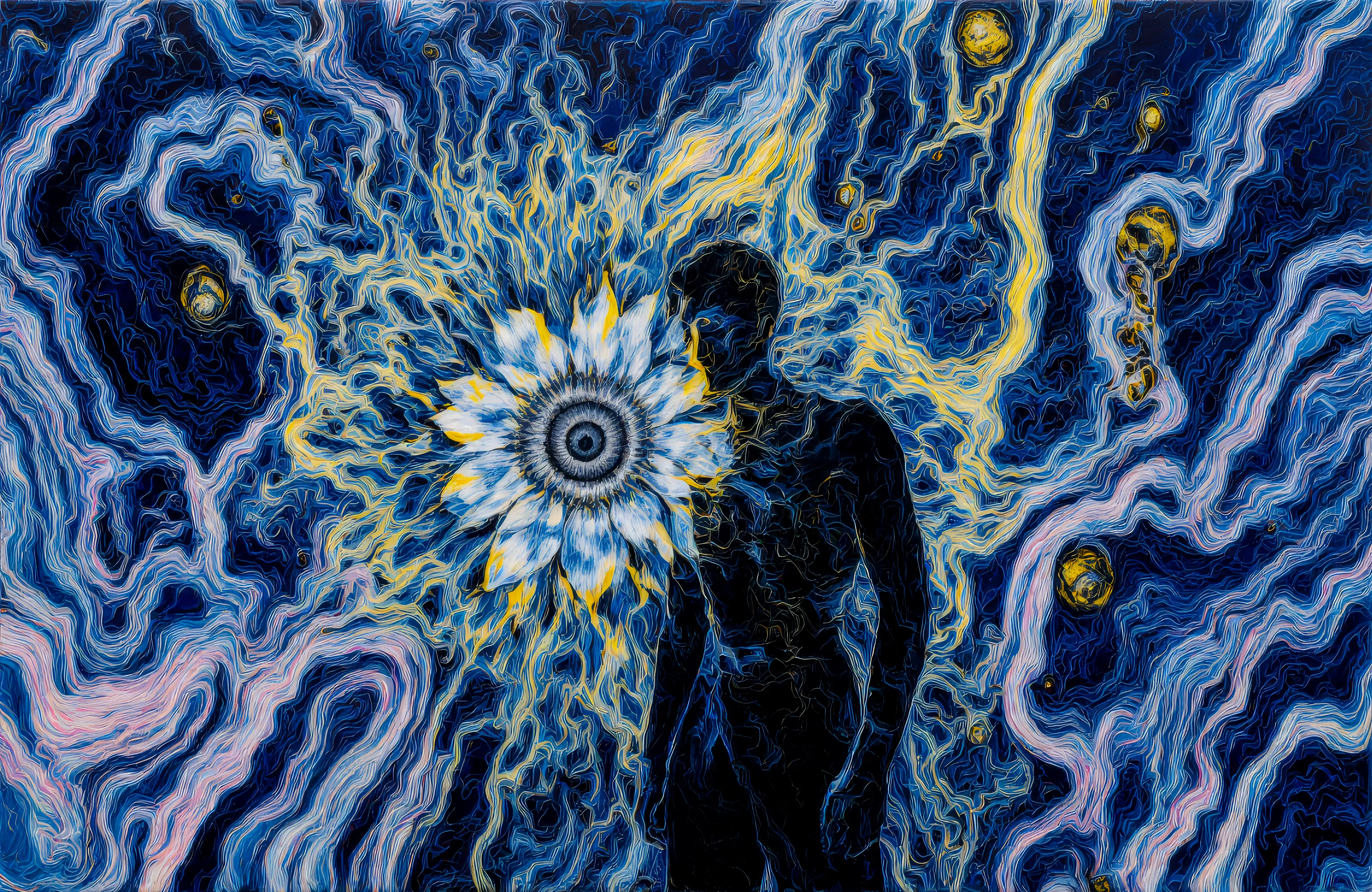 What do you become when your world collapses? TRANSDIMENSIONAL TRIPPERS is 500 answers: characters caught between states, solid forms becoming liquid consciousness, reality bending around those brave enough to transform. Every piece is a mirror. Step through the portal. The collection comments on crypto speculation, social media toxicity, and the search for meaning, rendered in MLOW's drippy digital alchemy aesthetic.