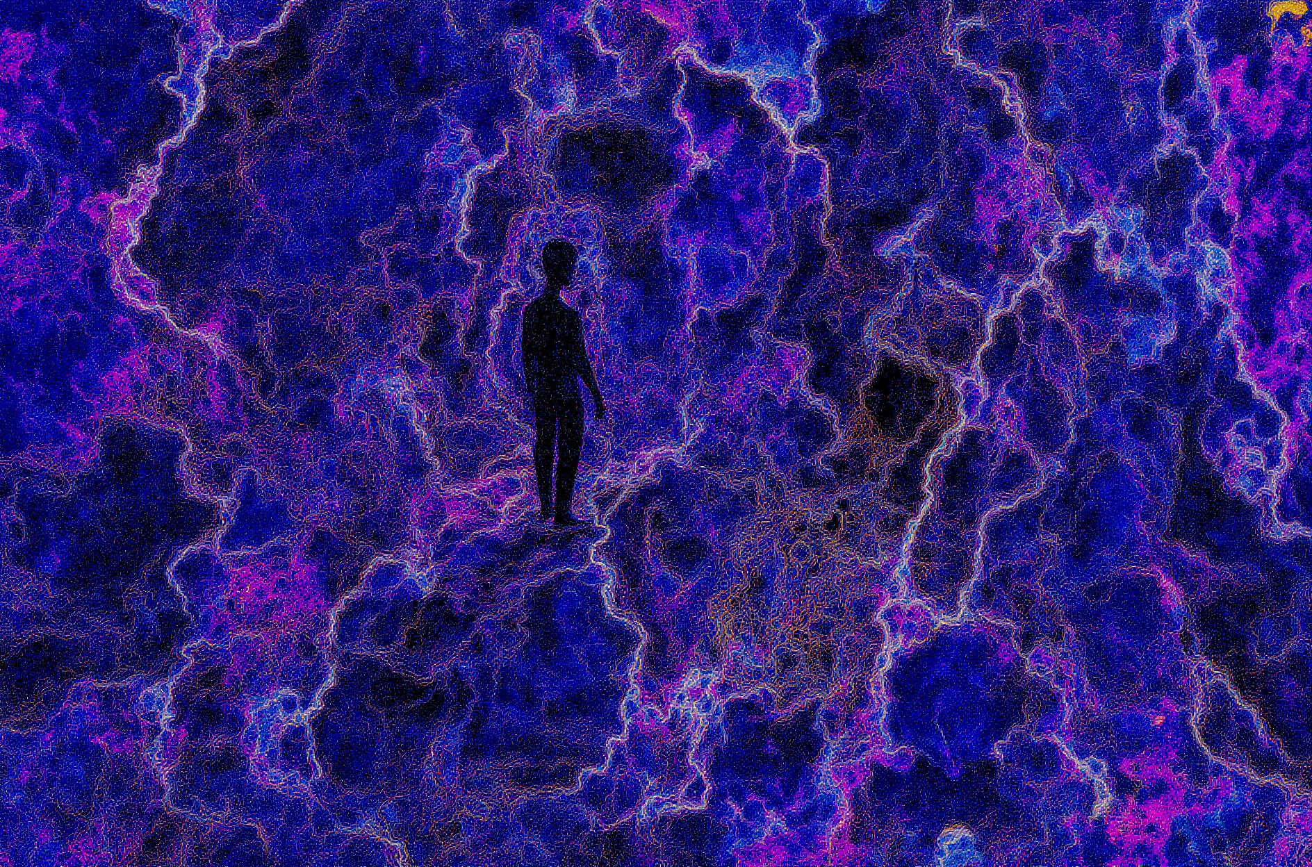 What do you become when your world collapses? TRANSDIMENSIONAL TRIPPERS is 500 answers: characters caught between states, solid forms becoming liquid consciousness, reality bending around those brave enough to transform. Every piece is a mirror. Step through the portal. The collection comments on crypto speculation, social media toxicity, and the search for meaning, rendered in MLOW's drippy digital alchemy aesthetic.