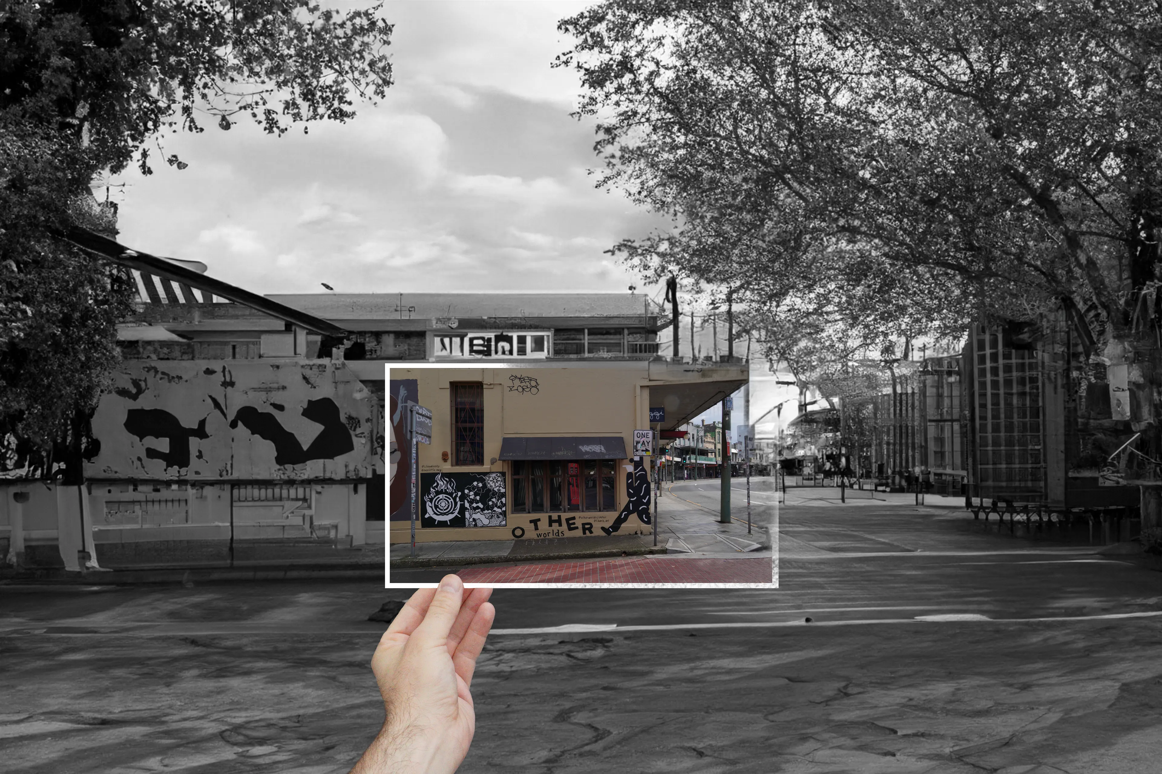 In "This Is How I See The World" I have made street photos from around Sydney, Australia, and invited AI algorithms to "expand" them without prompts.

This collection puts the focus on specific AI generation at specific times in history and shows us, the human viewer, what each AI imagines our world to be like. 

By grounding each piece in the real world and letting the image be the only prompt the AI receives, we are invited into an AI dream of reality.

Do we recognise what we see in this dream?  Do we like it, dislike it - or experience some other feeling?

Each piece includes a human hand to remind us that we are the ones who have agency, creativity and can "touch" the world around us.

At the same time we are trusting AI more and more to interpret the world and help us make sense of it.  Seeing the world through AI perspectives, and revealing how that changes over time, is a powerful way to reflect on our relationship to these tools and reality.

The composition of these images references the habit of holding up old photos of current locations to show how they have changed over time. 

In this case, we hold up the present reality to show how our tools imagine the places we live.

"This Is How I See The World" will be an ongoing collection examining different AI algorithms over time.