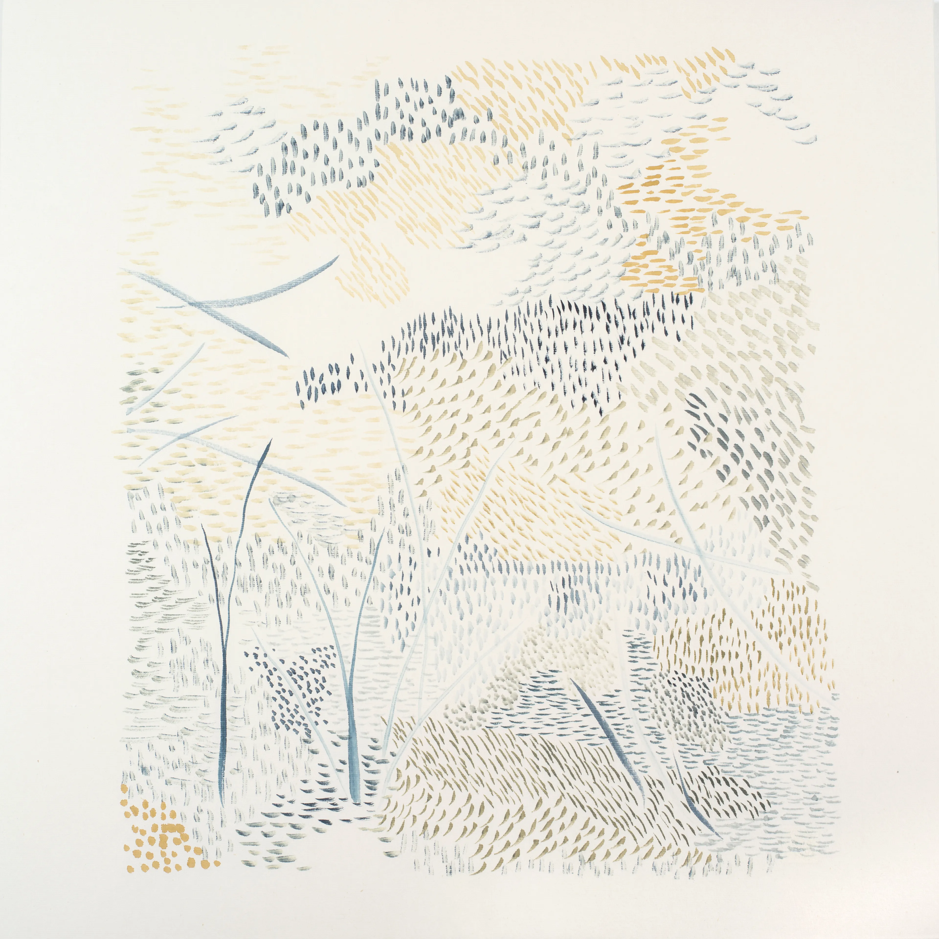 Walking in Eucalypt Forest After the Rain

Professor Dong Ya’s review of Liminal Space (extract)
 
“Georgina’s series of works express the integration of time and space. It is difficult to draw great mountains and rivers with limited ink. Georgina’s painting strokes, in which ink and water are blended together, are vivid and lively, simultaneously dry and wet. Her ethereal and flowing compositions from the scatter perspective with the eye of her heart is the spirit of Chinese ink and water with the form of Western modern constructivism.
 
The internalised emotions of the human mind can interact with external objects and can be translated in the form of paintings through the externalisation of the human heart. The focus of her paintings lies in this philosophy, like that of the moon in the water and the image in the mirror. This is the sublime out of the painting, which is liminal.”
 
5440 x 5440 px
4.6 MB