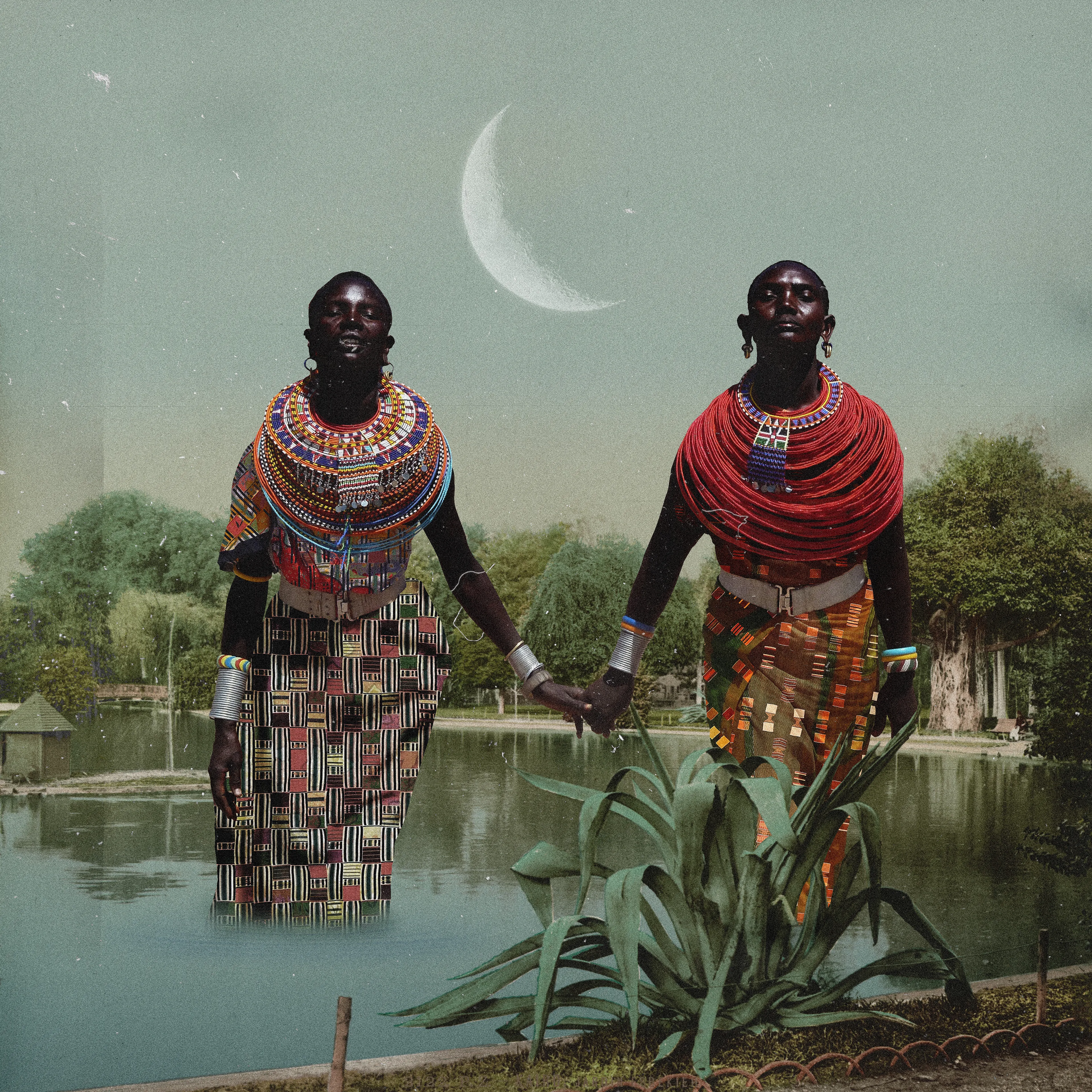 The title of this piece is derived from the following Akan proverb:

"Hu m'ani so ma me, nti na atwe mmienu nam."

Translation:

To blow dust out of each other's eyes is why two antelopes move together.

Interpretation:
We need each other [even in the metaverse].