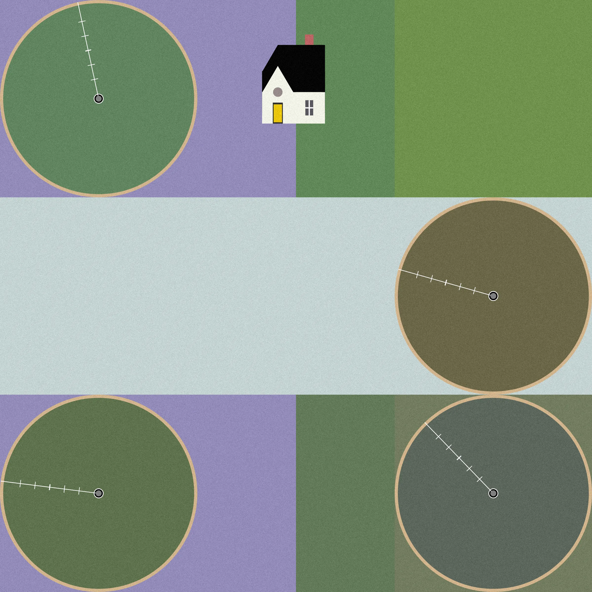 Theoretical Townships explores the tension between flatness and depth within aerial representations of landscape. The title references a well-known diagram, created in 1785, illustrating the method for numbering sections of a standard township survey. Mirroring the structure of this diagram, each output from Theoretical Townships is subdivided into a grid of sections, ranging from one to thirty-six. In addition to incorporating landscape elements, such as pivot irrigators, roads, and buildings, the code also overlays large blocks of color, which create associations with two-dimensional quilting patterns. Through this representational conflation of flatness and depth, the project reveals an inherent conflict between landscape and the grid: the former being an irregular, topographic continuum, and the latter operating as an abstract, geometrical device for measurement and control. Embedded within the tension between landscape and the grid is a complex set of relations regarding the history and politics of territorial expansion.