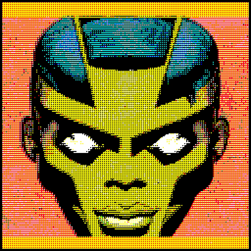 Me, imagined through the mirror of an AI dream. Commissioning Jack Kirby to do a portrait through his ghost – impressions of his work digested by algorithms attempting to put his pen to paper yet again.