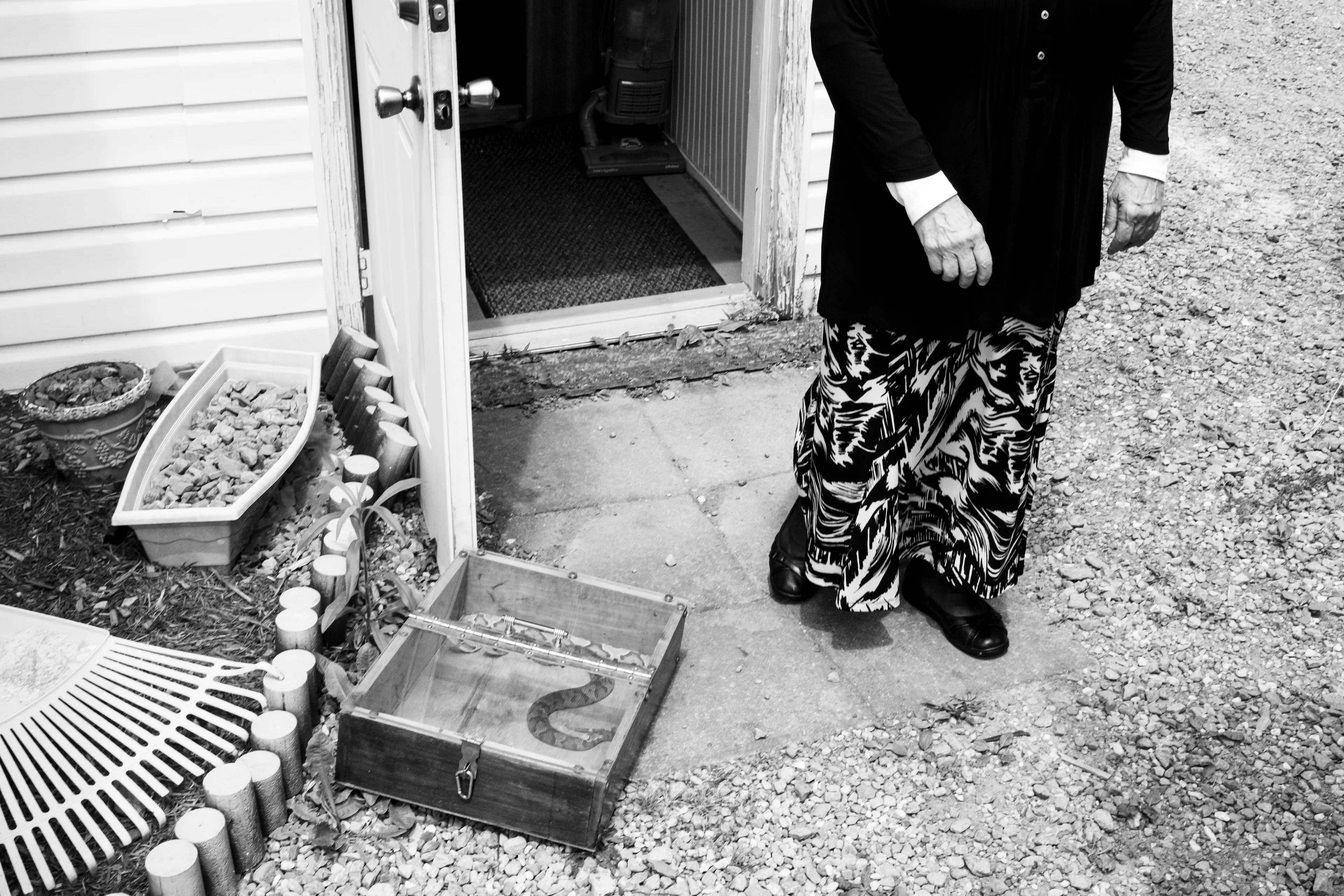West Virginia and the Appalachian Mountains have an allure about them that is almost impossible to ignore. The country is rugged and so are the individuals who inhabit these mountains. As you ascend into the deep mountain of Appalachia, the roads begin to wind almost unimaginably. As you drive, sharp left and right turns seem to never end as Empress trees and Black Pines hug the roads like guardians of a passageway. Large metal structures from coal mines stand like old ruins. As you continue to drive deeper and deeper within the mountains small towns start to pop up, not more than 1/2 mile in length alongside Route 16. For every ten homes there seems to be a church, affirming that the presence of religion is strong and deeply rooted in these mountains. 

A small church by the name "The House of The Lord Jesus" sits on the side of the road in the quiet and humble town of Squire, with a population of fewer than 300 people. If you didn't know any better, you'd think it's just like all the other churches you pass by while driving up the windy mountain roads. This Holiness church practices what is called "signs following." The church is small and is run by pastor Chris Wolford. Twelve church pews (six on each side) take up the majority of the space. Old wood panels cover the walls and red burgundy carpet melds with a wood floor at the front of the church. As you walk down the center of the church you see women laying on their knees bent over the pews praying and crying before the service begins. The sound of rattlesnake rattlers fill the air and multiple boxes are laid out behind the pulpit, while the guitar begins to blair over the speakers at full volume. The music is incredible...with a mix of delta blues and bluegrass, it's a style of its own and specific to this type of worship within the applications. Women are spinning in their flowing dresses and their long hair is wrapped up in cloths. Chris grabs a mason jar. Within it is a mixture of water and strychnine poison. Small dixie cups line the front of the pulpit as he fills one and takes a shot. A bottle is brought out, stuffed with alcohol and homemade wick. He lights the top and flames rise above the glass bottle. He screams passionately in praises as he holds the bottle underneath his chin. He eventually passes the lit bottle to his mother as she also holds it under her chin and begins to spin in circles. Chris jumps and dances in a stomping manner and praises the Lord as beads of sweat and tears stream down his head and face. He reaches and grabs one of the wooden boxes from behind him, and flips open the plexiglass lid. He pulls out a diamondback rattlesnake and holds it straight into the air. He jumps around, dances, and screams in praise as the serpent rests in his hand and looks over the church. The energy is so palpable it makes the hair on the back of your neck stand up and the feeling is almost unexplainable.

There is death in this, as well as a lot of suffering for the church and this whole region of West Virginia. But I came to understand why the Appalachians have this mystic quality. They're full of love and compassion...you just have to sift through all the coal dust to find it.

Welcome to GLORYLAND.

A grant provided by Fellowship Futures supported this image and the minting of the GLORYLAND collection.