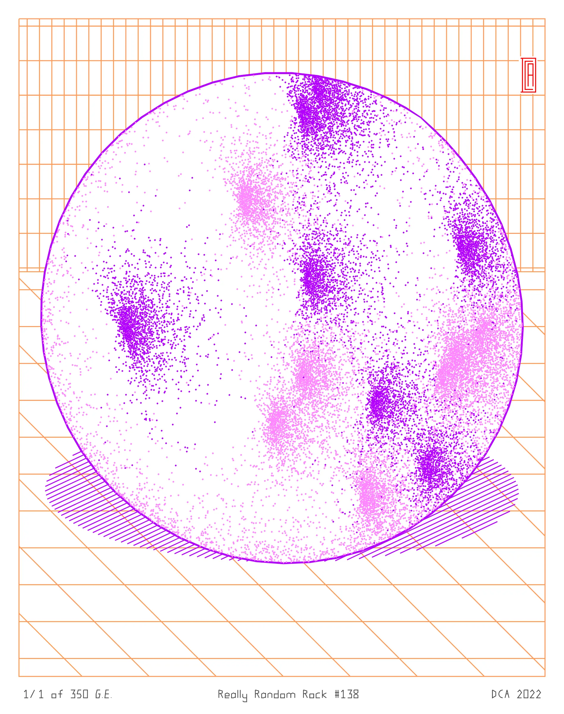 A project about nature and algorithm. It's easy to enjoy the randomness of a rock. Inspired by East Asian stone collecting, Really Random Rock brings a collection of 350 unique and unexpected viewing stones that generate from the random output of a hash string. Each rock is fully plottable and derives its form from a closed-loop shape expansion algorithm that makes countless calls to a random function. Through the very nature of randomness, resulting forms may occasionally resemble familiar things such as faces, animals, or landscapes. These results are purely coincidental and are celebrated as chance occurrences ...for this is the very essence of stone viewing and appreciation.
A plotting guide is available at the website above. ***Render times vary***