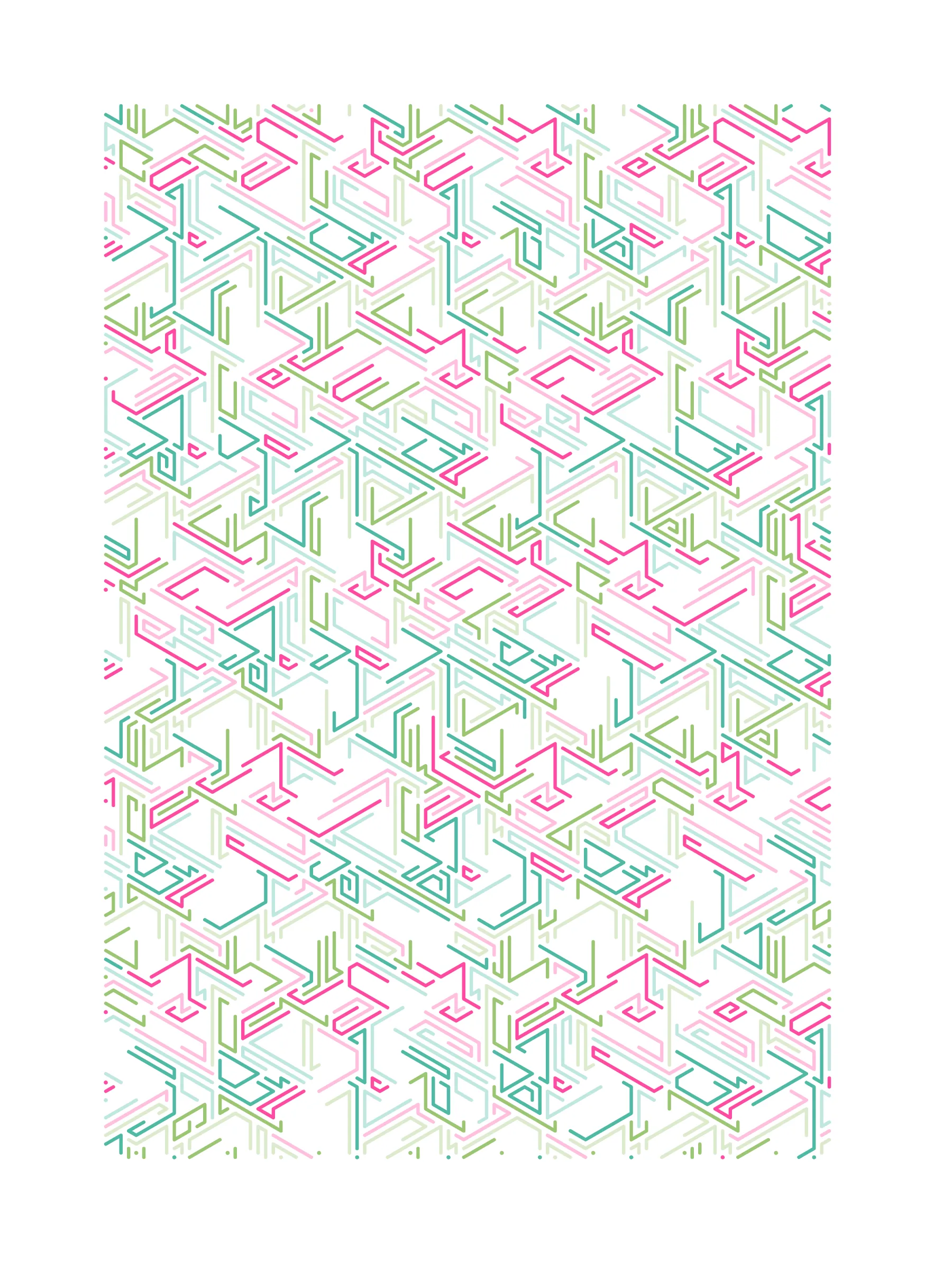 Every edition is accompanied by a physical, watercolor plot. Each plot will be made available to its owner for the cost of shipping. Details and schedule can be found in the project website.

This piece is a study of the interaction of simple rules, relying heavily on repetition to highlight how complex and subtle these interactions become.