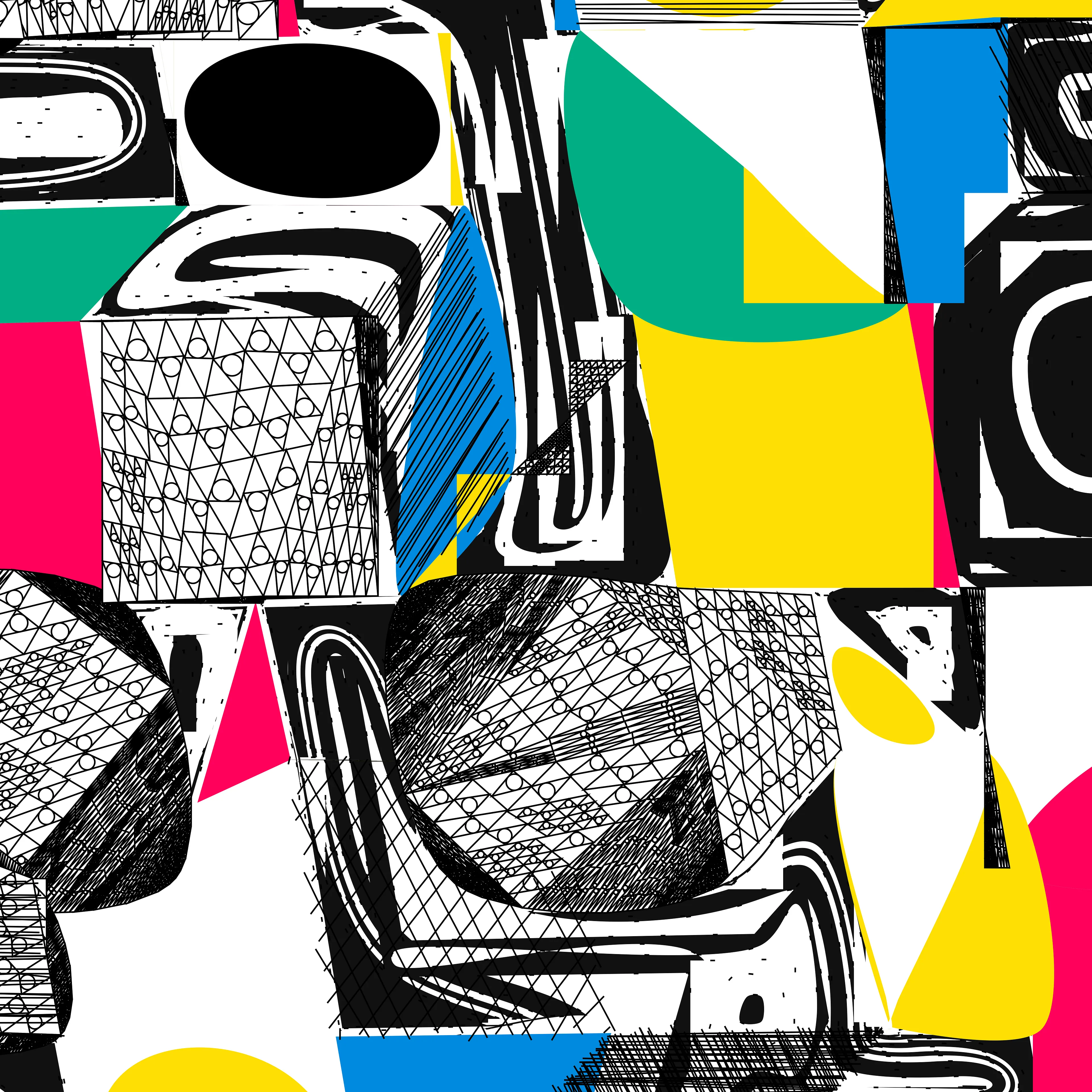 Polygon Etcetera is a lyrical and vibrant new algorithm arising from the playful manipulation of polygonal offsets, offering a chromatic counterpoint appropriately suited to the lush palette of Miami Beach. Represented at Art Basel 2025 in print form while existing as a series of 20 unique natively digital blockchain-based assets, this is the only new algorithmic series by Cherniak to be released in 2025.