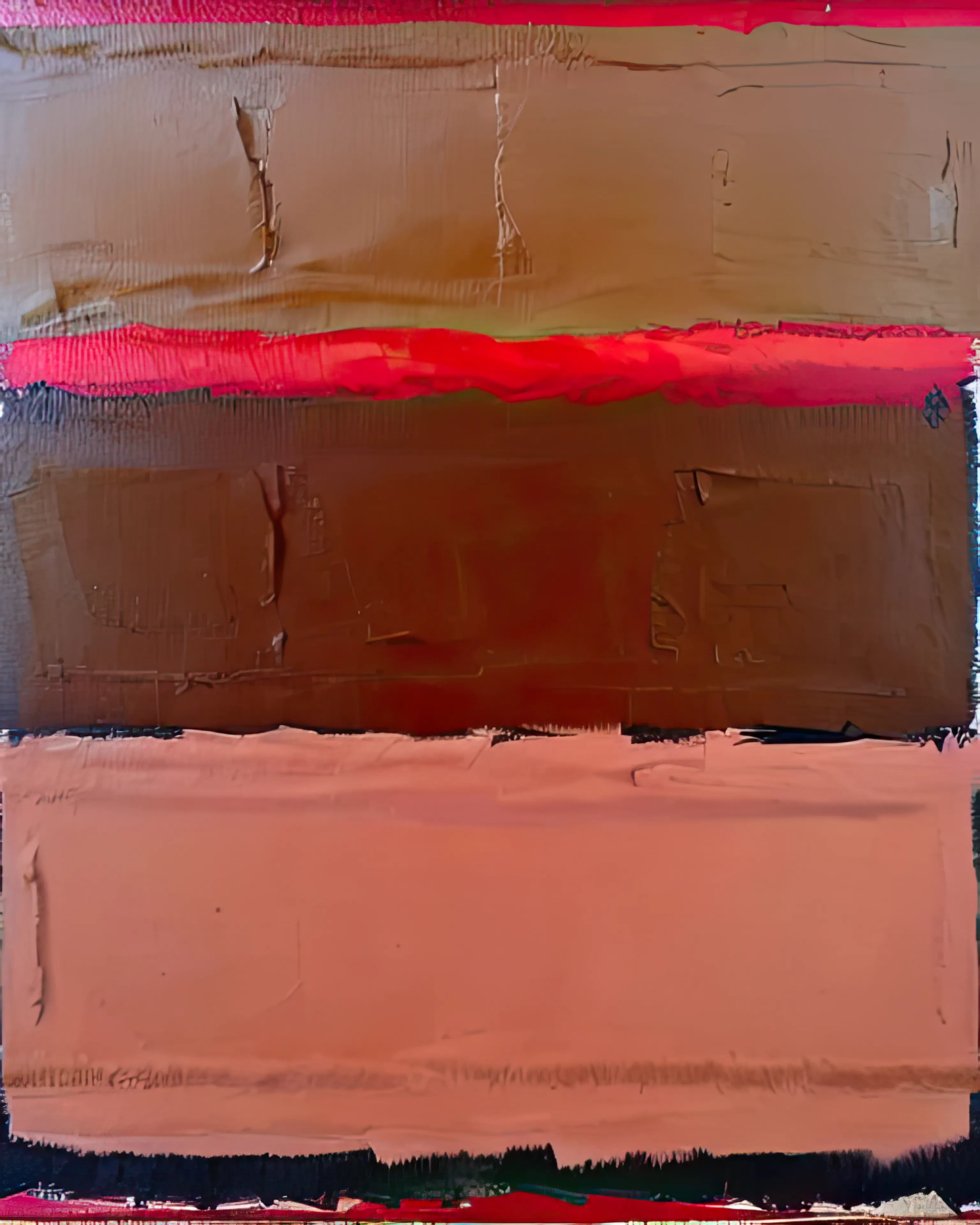 there is no abstract.  or figurative. or method. or revolution. or artists or collectors for that matter. and most of what we make or acquire will be mercifully forgotten in the puncture holes distributed by dull bayonets from a war that was never fought. buried in a sea of premium pornography or suffocated by the listless novacaine drip leaking from an unhealing hang nail. but there is meat. and flies.  there is always meat. there is that. and flies that satisfy their carnal urges in the pulverized existence of a beast born to bleed and feed.  these strokes document the joyful moments in the slaughterhouse. the routine passings.  the hooves and snouts and skin and bones and cherished memories becoming mere runoff sweat into the drains to lubricate the purposeless gears again. there is comfort in creation, even if its destruction. one more round is needed. one final churn. until the next one.  there is happiness in meat. there is that