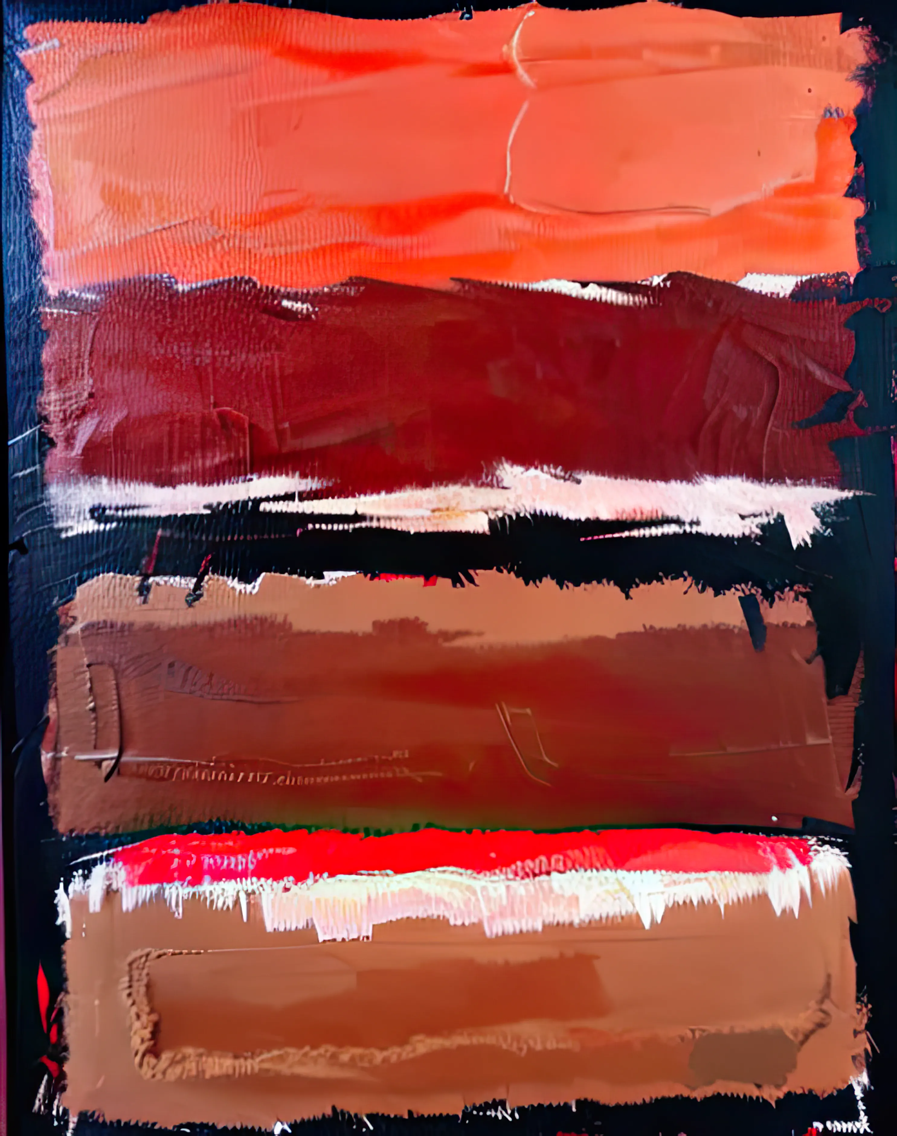 there is no abstract.  or figurative. or method. or revolution. or artists or collectors for that matter. and most of what we make or acquire will be mercifully forgotten in the puncture holes distributed by dull bayonets from a war that was never fought. buried in a sea of premium pornography or suffocated by the listless novacaine drip leaking from an unhealing hang nail. but there is meat. and flies.  there is always meat. there is that. and flies that satisfy their carnal urges in the pulverized existence of a beast born to bleed and feed.  these strokes document the joyful moments in the slaughterhouse. the routine passings.  the hooves and snouts and skin and bones and cherished memories becoming mere runoff sweat into the drains to lubricate the purposeless gears again. there is comfort in creation, even if its destruction. one more round is needed. one final churn. until the next one.  there is happiness in meat. there is that