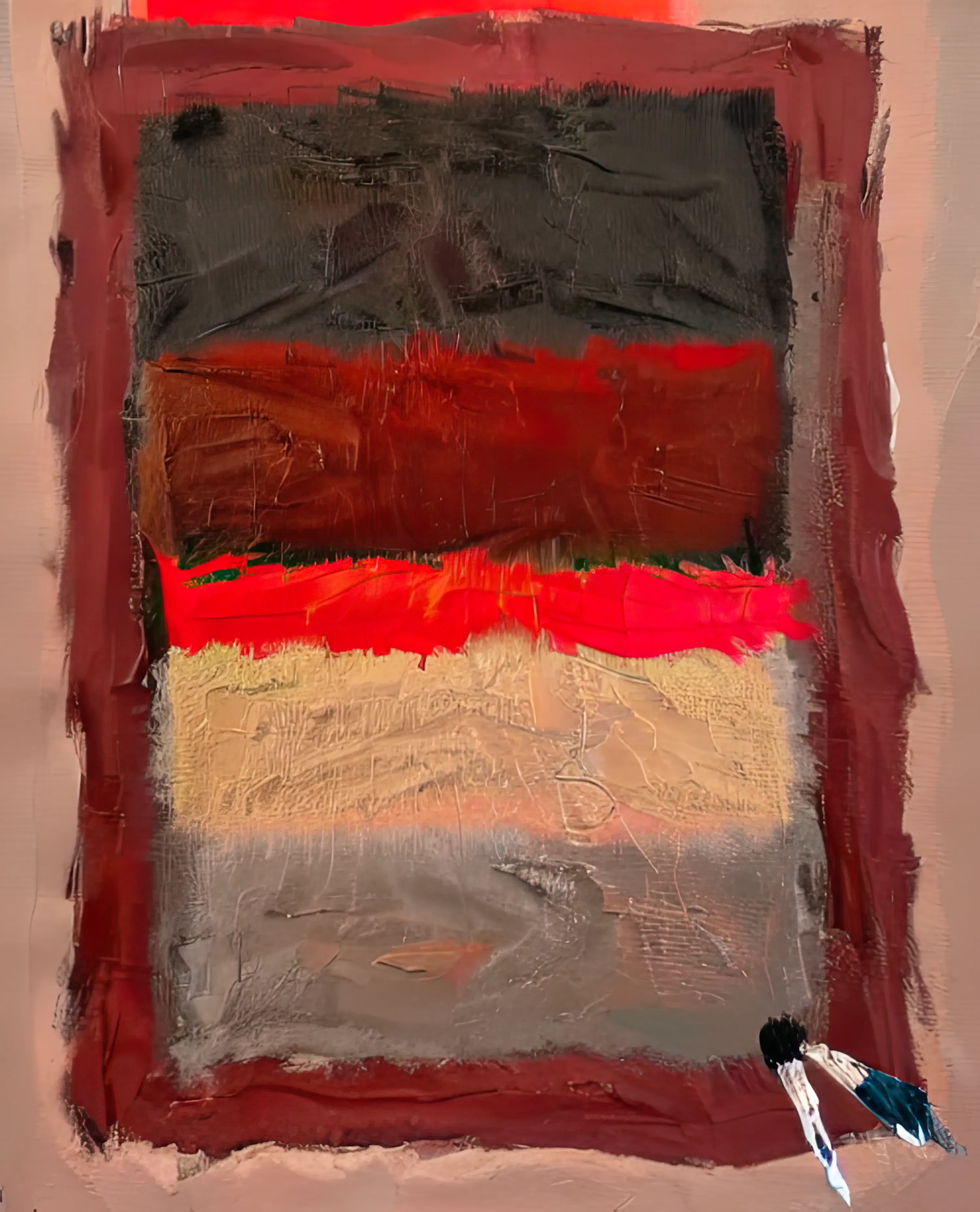 there is no abstract.  or figurative. or method. or revolution. or artists or collectors for that matter. and most of what we make or acquire will be mercifully forgotten in the puncture holes distributed by dull bayonets from a war that was never fought. buried in a sea of premium pornography or suffocated by the listless novacaine drip leaking from an unhealing hang nail. but there is meat. and flies.  there is always meat. there is that. and flies that satisfy their carnal urges in the pulverized existence of a beast born to bleed and feed.  these strokes document the joyful moments in the slaughterhouse. the routine passings.  the hooves and snouts and skin and bones and cherished memories becoming mere runoff sweat into the drains to lubricate the purposeless gears again. there is comfort in creation, even if its destruction. one more round is needed. one final churn. until the next one.  there is happiness in meat. there is that