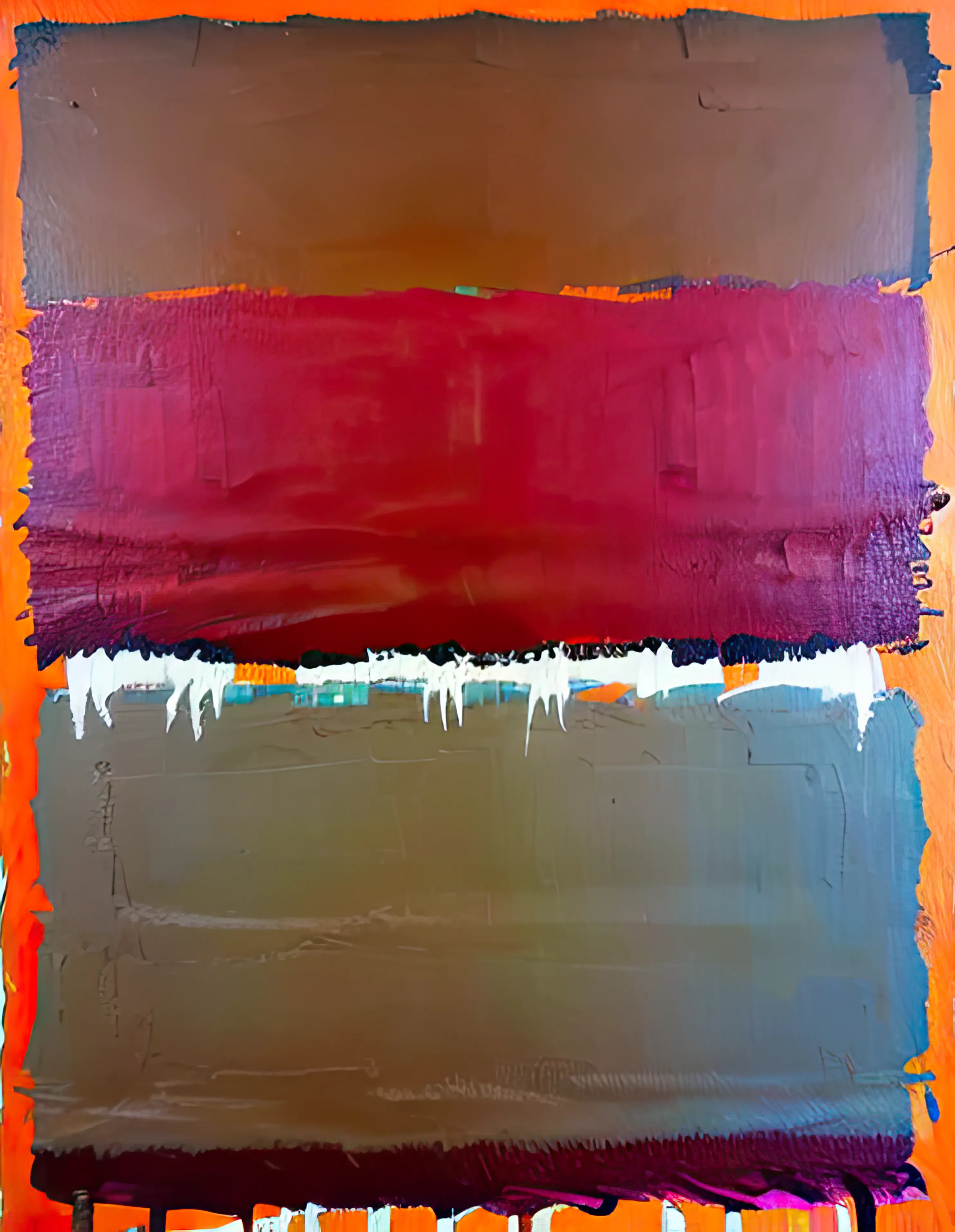 there is no abstract.  or figurative. or method. or revolution. or artists or collectors for that matter. and most of what we make or acquire will be mercifully forgotten in the puncture holes distributed by dull bayonets from a war that was never fought. buried in a sea of premium pornography or suffocated by the listless novacaine drip leaking from an unhealing hang nail. but there is meat. and flies.  there is always meat. there is that. and flies that satisfy their carnal urges in the pulverized existence of a beast born to bleed and feed.  these strokes document the joyful moments in the slaughterhouse. the routine passings.  the hooves and snouts and skin and bones and cherished memories becoming mere runoff sweat into the drains to lubricate the purposeless gears again. there is comfort in creation, even if its destruction. one more round is needed. one final churn. until the next one.  there is happiness in meat. there is that