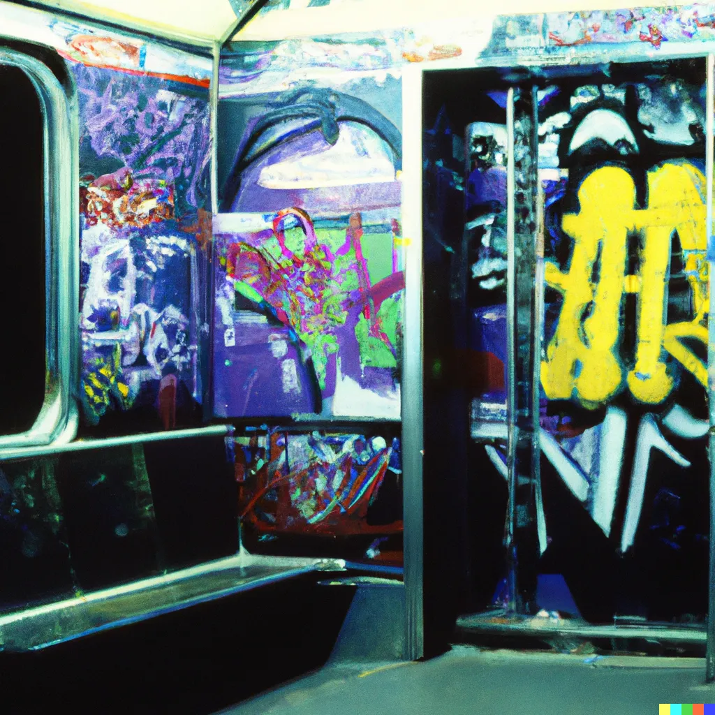 Norman Harman X DALL-E 2 

The Subway 14

This image was originally generated by the artist in 2022 using the now-deprecated DALL·E 2 model and downloaded from labs.openai.com.

The work reflects DALL·E 2’s distinct visual signature — a synthesis of surreal logic and painterly ambiguity. Figures emerge in soft focus, with forms that blur the line between object and hallucination. These compositional characteristics are unique to the model’s latent structure and cannot be authentically recreated using current systems.

Minted by the original creator as an ERC-721 token via Manifold, the work is preserved on-chain through tokenized metadata and decentralized media storage.