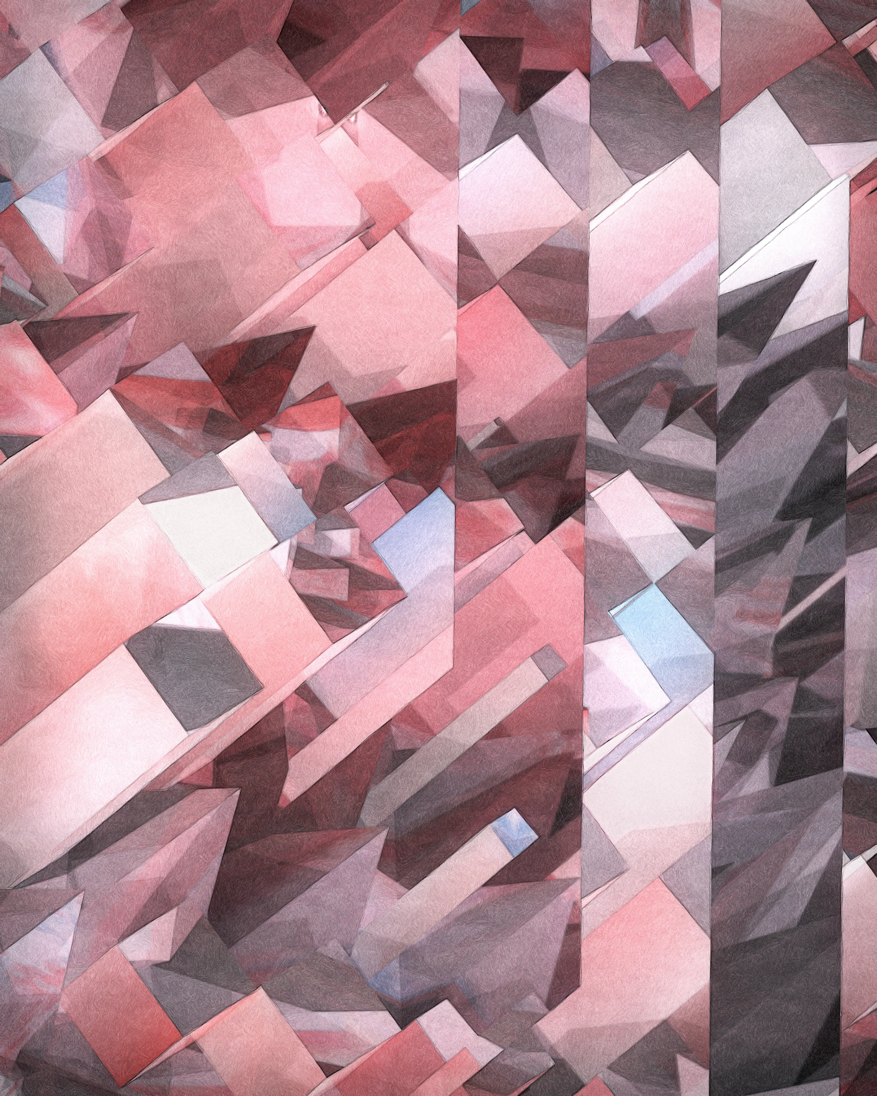 Recursion is a common technique of computational problem solving involving self-referential functions. Tectonics is a generative, 90-piece visual study of recursion, an exploration that produced unlikely associations with traditional cubism.