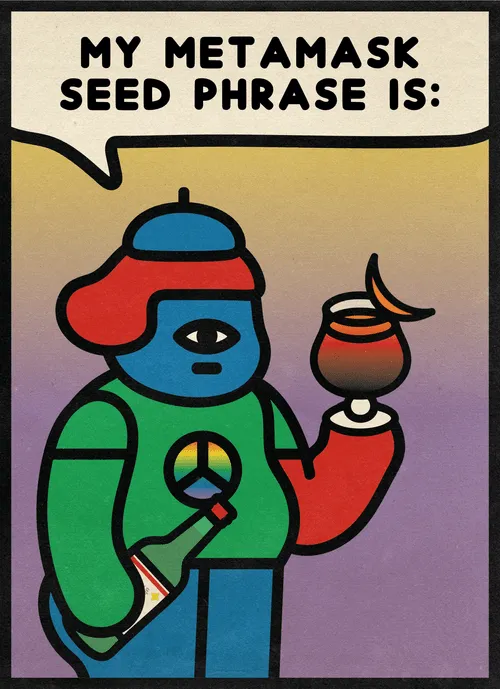 This JPG People's phrase can still be changed.

Please check NFT STATUS property:
PERMANENT RESIDENT = No more changes possible.
TOURIST = Phrase can still be changed.
DOPPELGANGER = The image is a duplicate. Image can be regenerated.
BROKEN CHATBOT = The phrase is a duplicate. Phrase can still be changed.