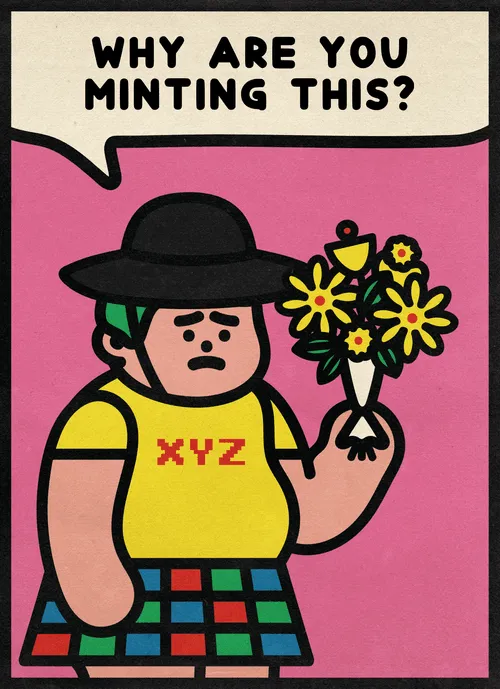 This JPG People's phrase can still be changed.

Please check NFT STATUS property:
PERMANENT RESIDENT = No more changes possible.
TOURIST = Phrase can still be changed.
DOPPELGANGER = The image is a duplicate. Image can be regenerated.
BROKEN CHATBOT = The phrase is a duplicate. Phrase can still be changed.