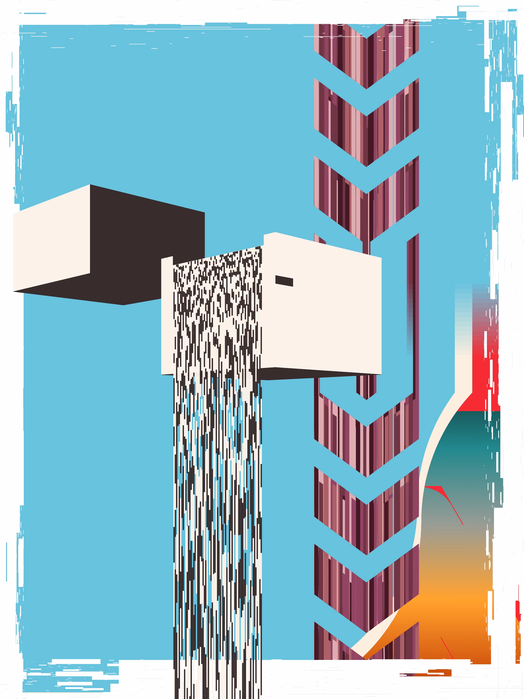 Take the futurism of mid-1990s graphic design, merged with the fake-nostalgia vaporwave of a reimagining of Win95, channeled through the lens of modern generative art and you get FALLiNGWATER. Swapping Jolt Cola for Green Tea, Coral Draw and Photoshop 2.5 for code and a single poster design for an infinite number of variations, Daniel digs back into what made him love graphic design in the first place for his entry to the Flatlands group show.