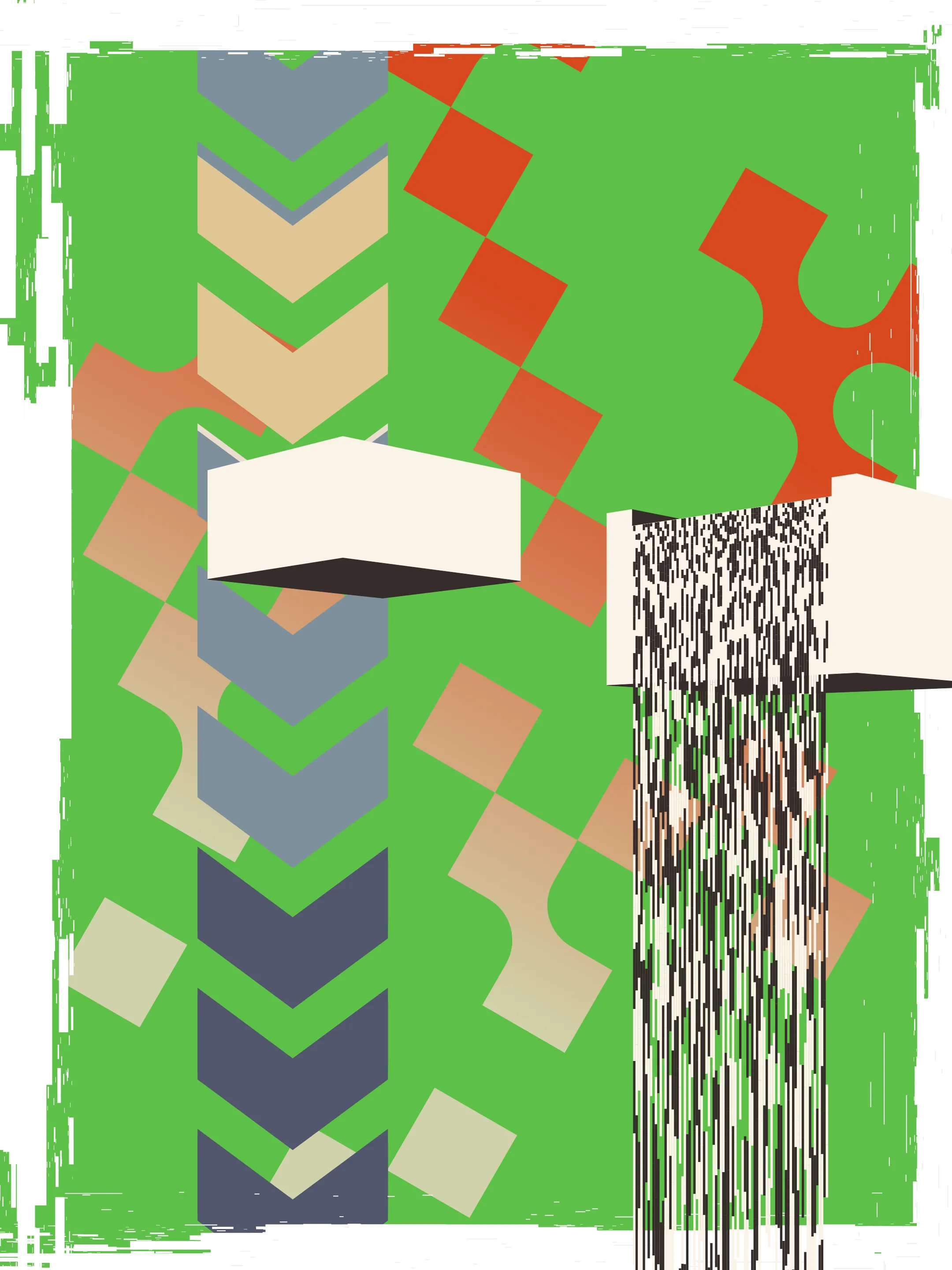 Take the futurism of mid-1990s graphic design, merged with the fake-nostalgia vaporwave of a reimagining of Win95, channeled through the lens of modern generative art and you get FALLiNGWATER. Swapping Jolt Cola for Green Tea, Coral Draw and Photoshop 2.5 for code and a single poster design for an infinite number of variations, Daniel digs back into what made him love graphic design in the first place for his entry to the Flatlands group show.