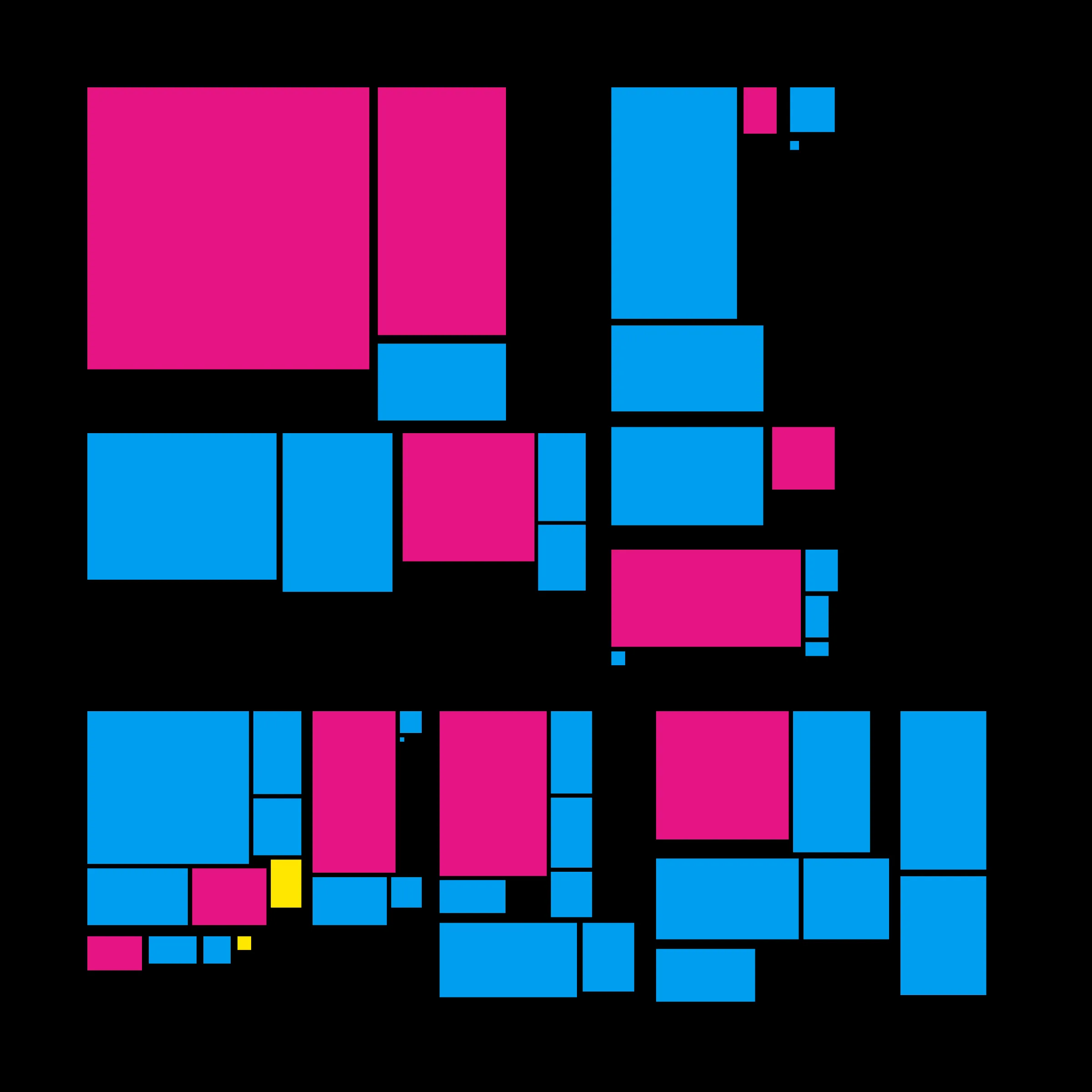Recursion is a generative art project whose concept is recursion. Each variation starts with a block which is irregularly divided into smaller blocks, which are then divided into smaller blocks, which are then divided into smaller blocks, etc, based on a defined depth (to better visualize this concept, take a look at https://hevey.art/blog/recursion-concept). In this project, even the script is recursive! The script is able to generate a large number of variations and each of these variations is then able to generate its own variations (keeping the same properties) with a single click on the image.