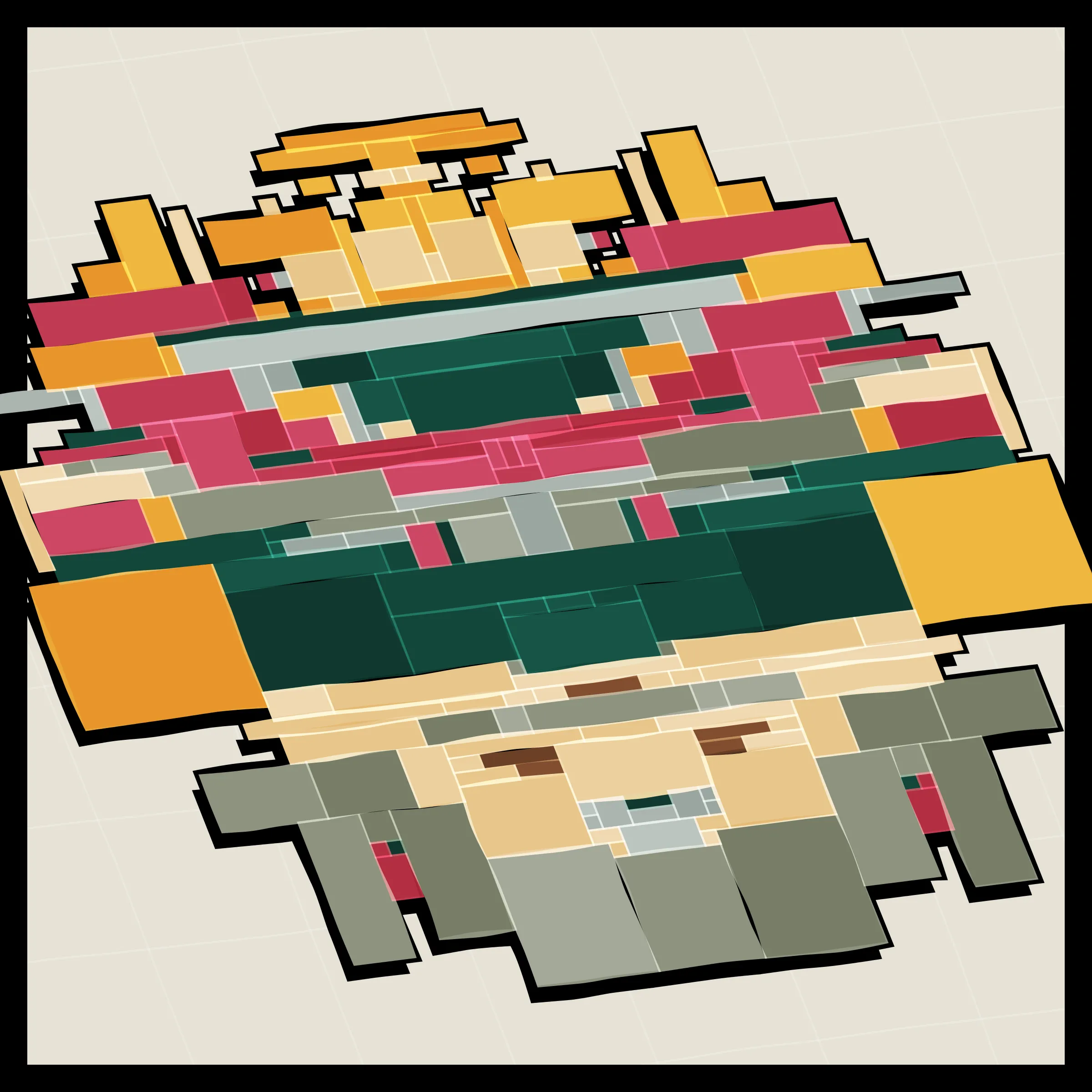 Perfectly symmetric - imperfectly drawn. Exploring the contrast between precision and chance in a playful spacecraft / papercraft setting. 