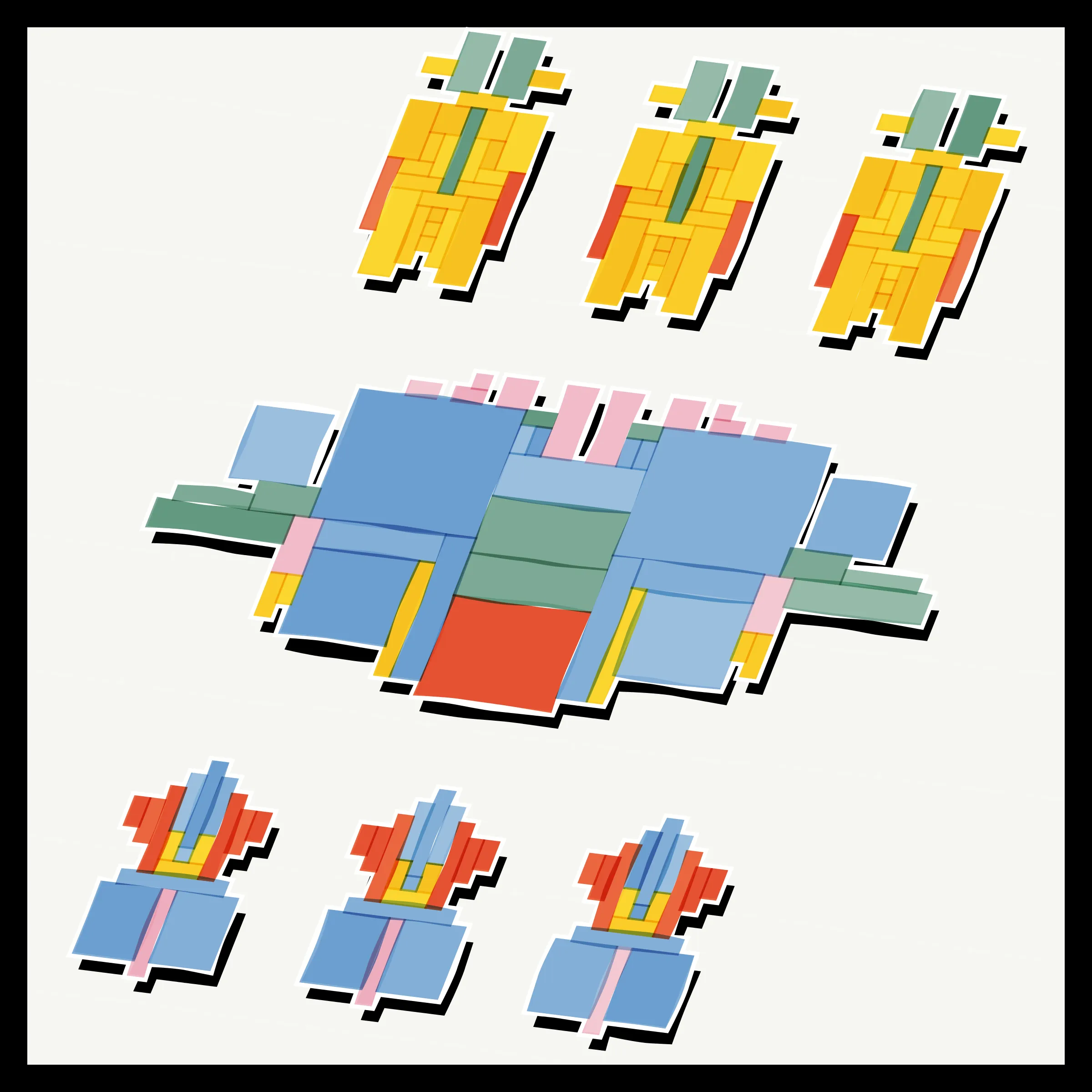 Perfectly symmetric - imperfectly drawn. Exploring the contrast between precision and chance in a playful spacecraft / papercraft setting. 