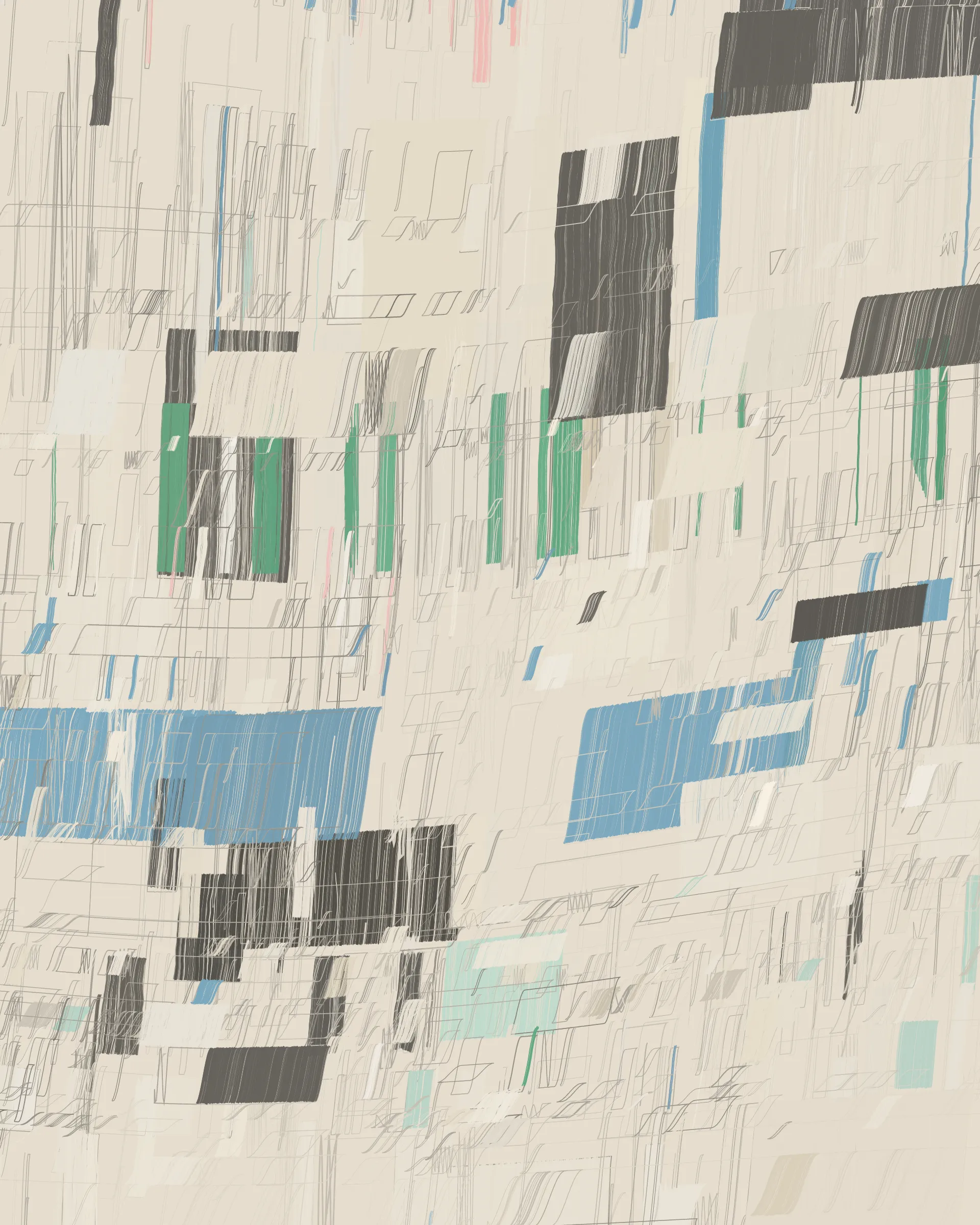 Incomplete Control is about letting go, allowing room for error and imperfection. It is a meditation on the relation between analogue and computational aesthetics. The output space is a continuous spectrum. Each iteration has its own character to discover and enjoy, if you are willing to give it the time.