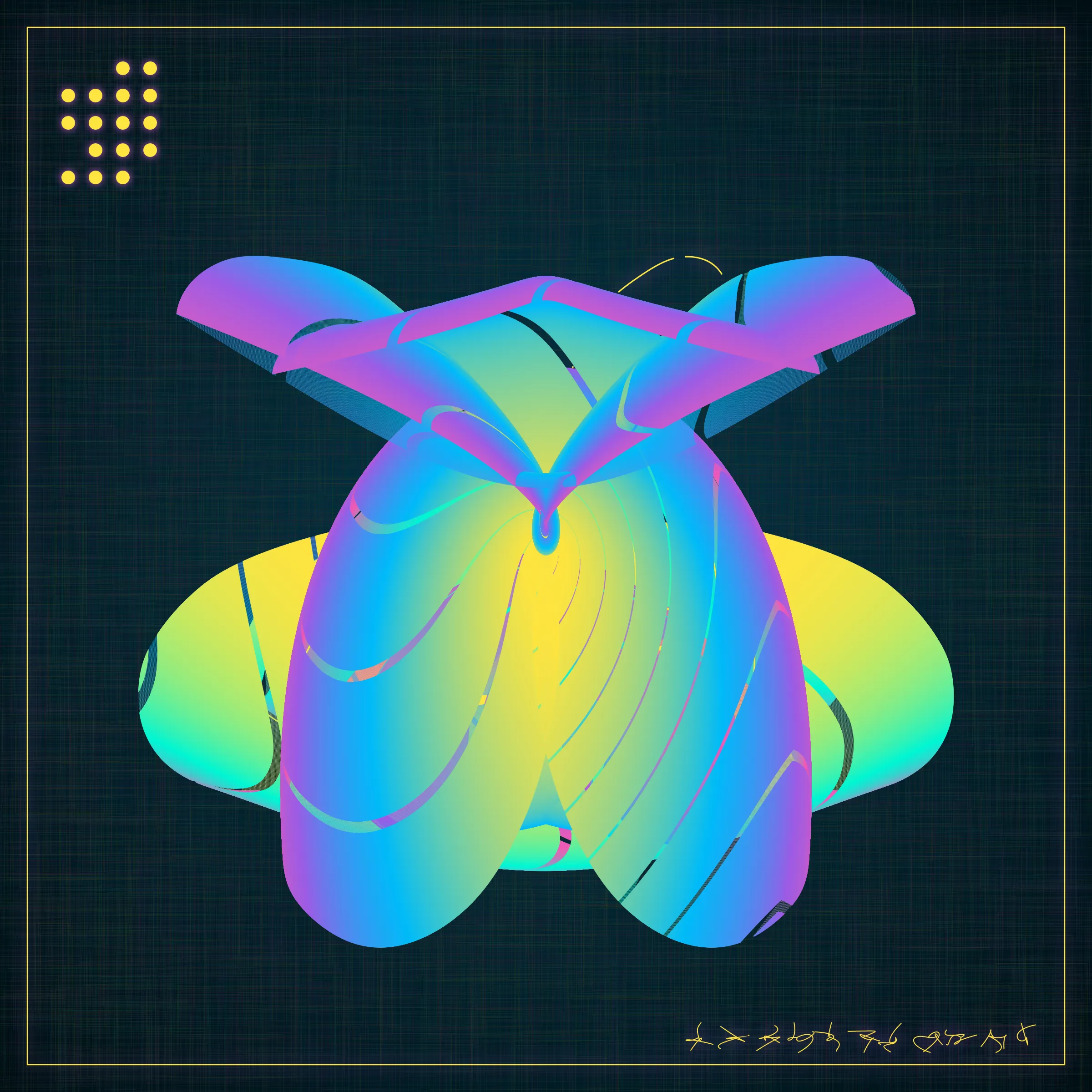 These are the military alien insects. They are symmetrical and asymmetrical simultaneously for existence in several dimensions. Being in a team, they unite into a collective mind increasing each other's abilities.

**Controls:**

Click to change mode (standard, skeleton, avatar). Press 1 to 9 to set pixel density according to the numbers.

 Sometimes before a new Shvembldr release, there is an opportunity to win TBOA tokens in Alien Insects Battle: https://www.tboa.club/insect_battle.