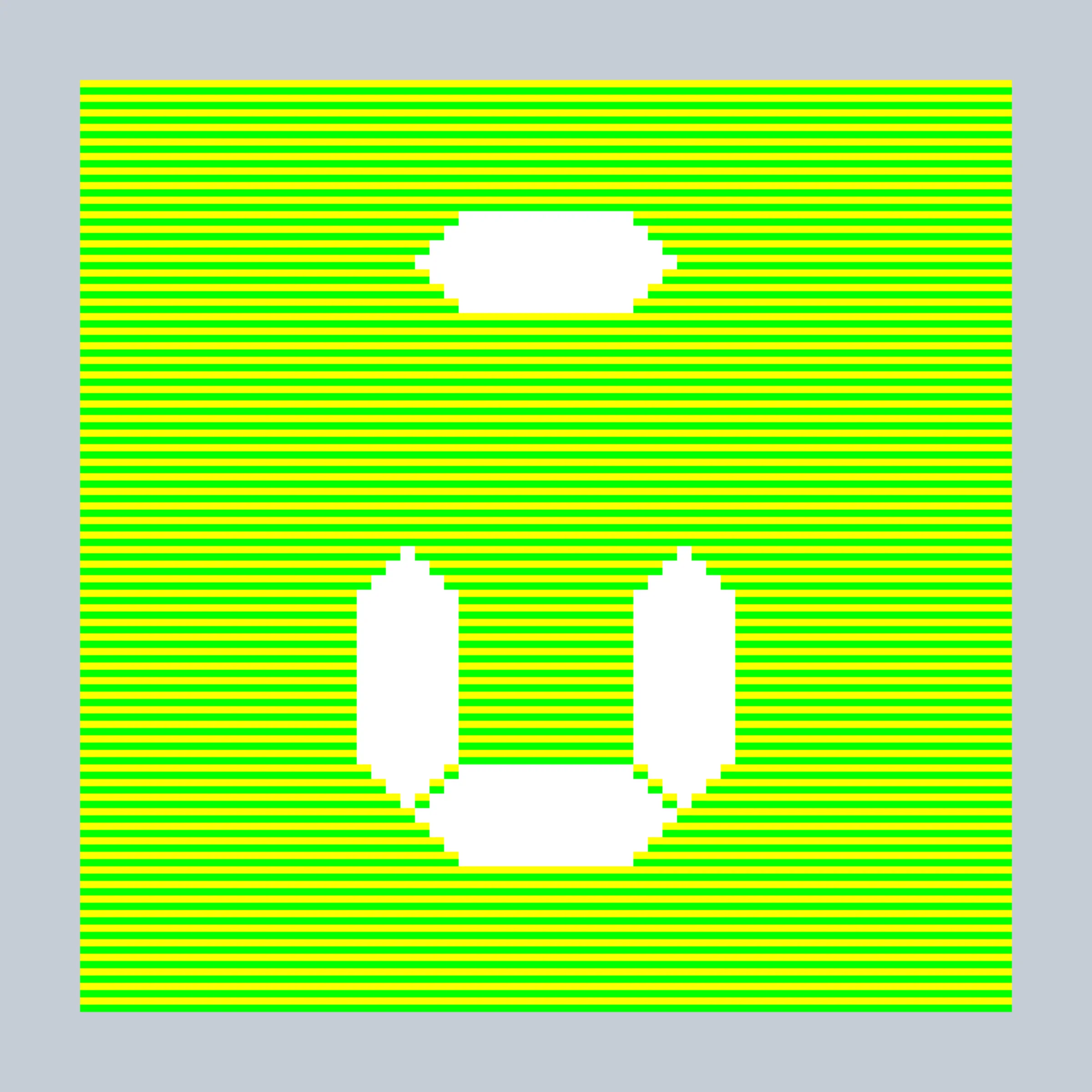 The essence of all things digital is– the bit. One or Zero. On or Off. Where digital becomes analog. This piece pays tribute to our digital legacy of 8-bit color and 7-segment LED displays– technological limitations which are mirrored in the constraints of putting art on the blockchain. Although the image represents the art, the art of the token itself is the code– which renders everything bitwise, pixel by pixel, all contained within 27-bits of information.