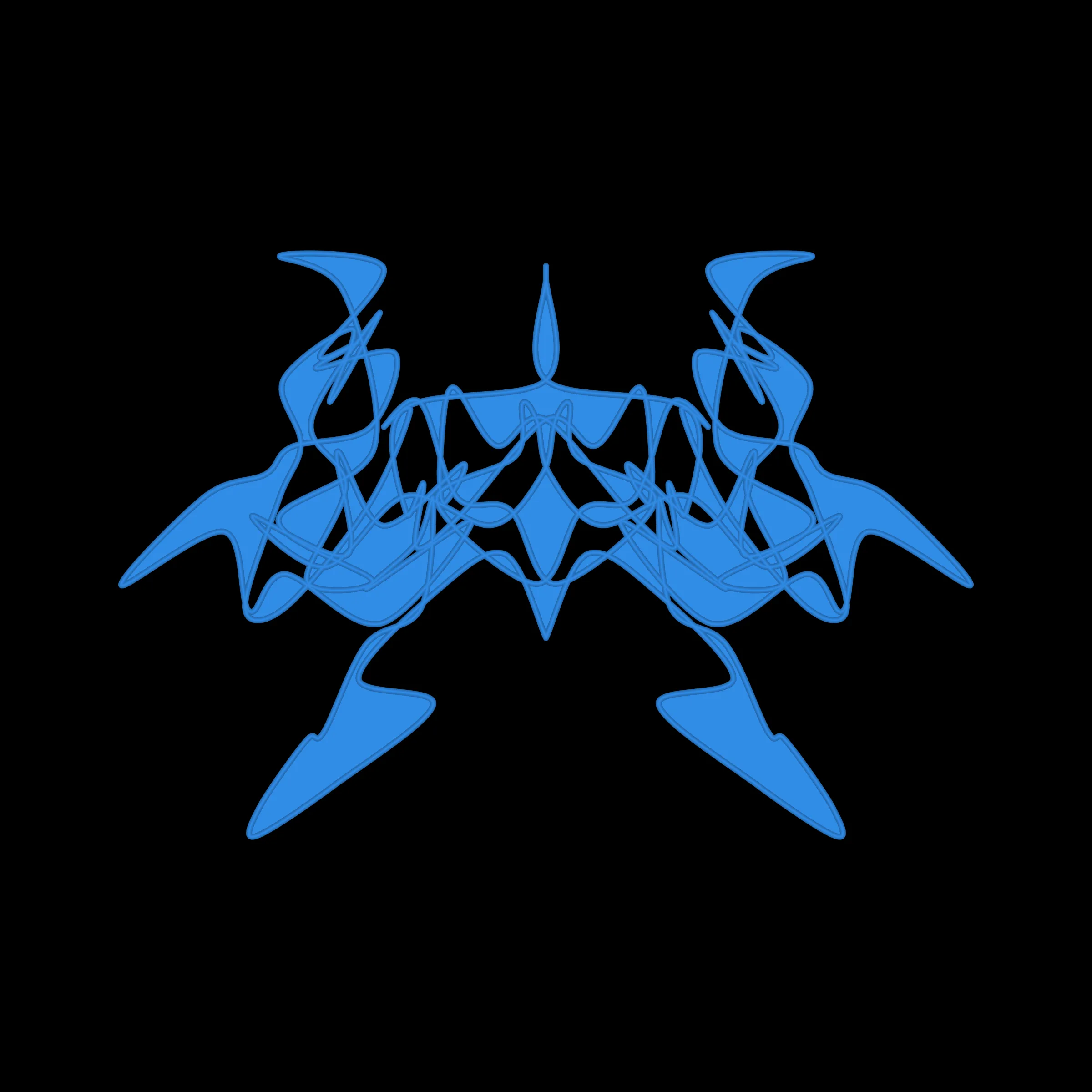 A cryptoart collectible series to indulge the irrepressible human compulsion for pareidolia. This algorithmic homage to Hermann Rorschach's inkblot perception test will help you externalize your inner world onto the sometimes elegant, sometimes inchoate curves of a unique, one-of-a-kind, ownable cryptoblot on the Ethereum blockchain. What will YOUR cryptoblot reveal about you?