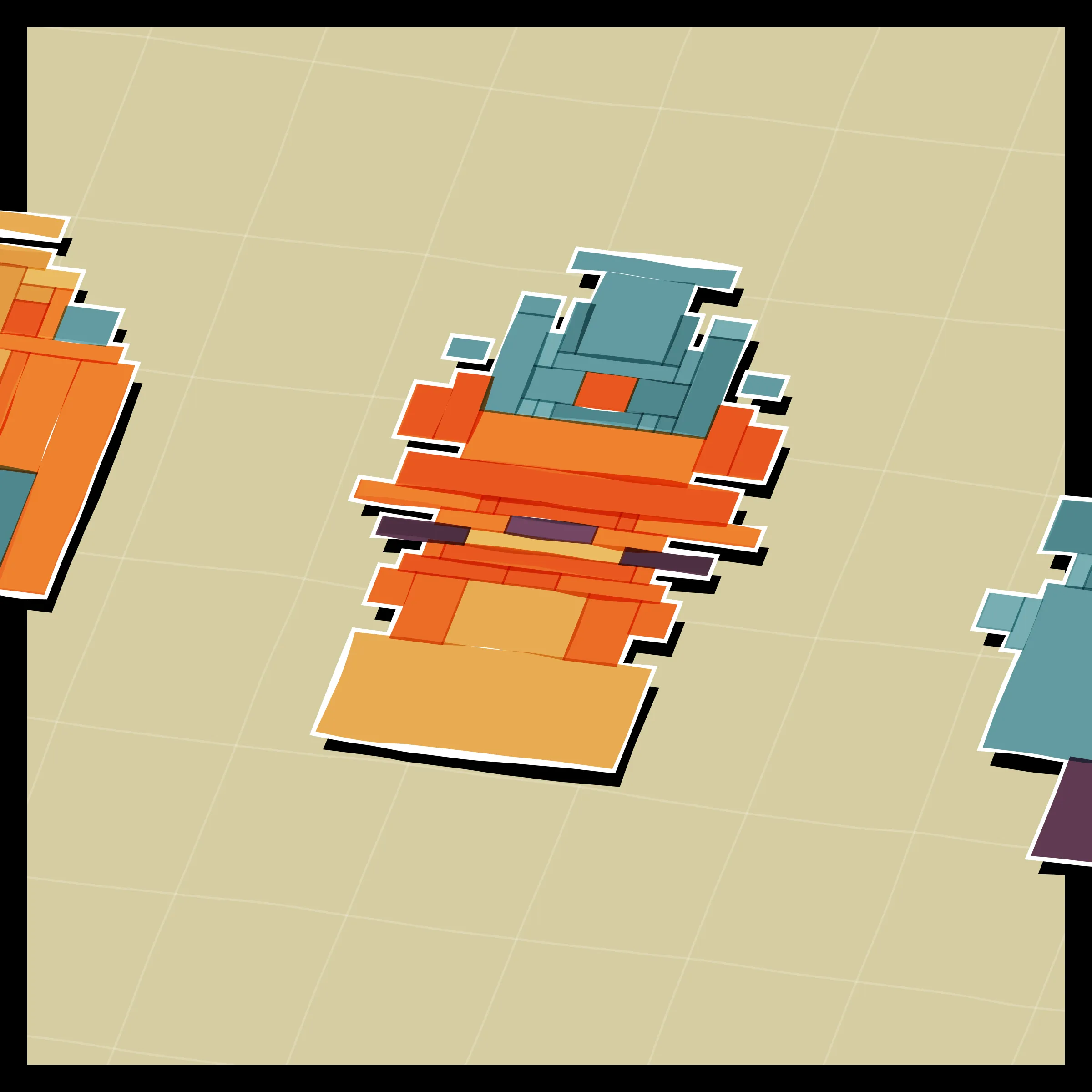 Perfectly symmetric - imperfectly drawn. Exploring the contrast between precision and chance in a playful spacecraft / papercraft setting. 